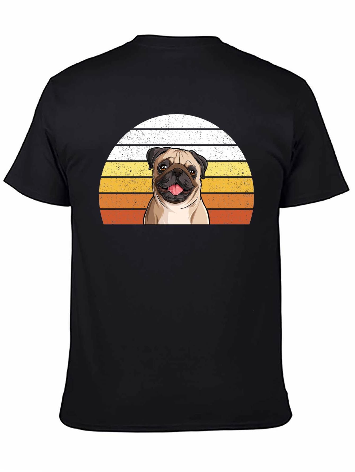 Pug Sunset Graphic Tee - Unisex Black T-Shirt