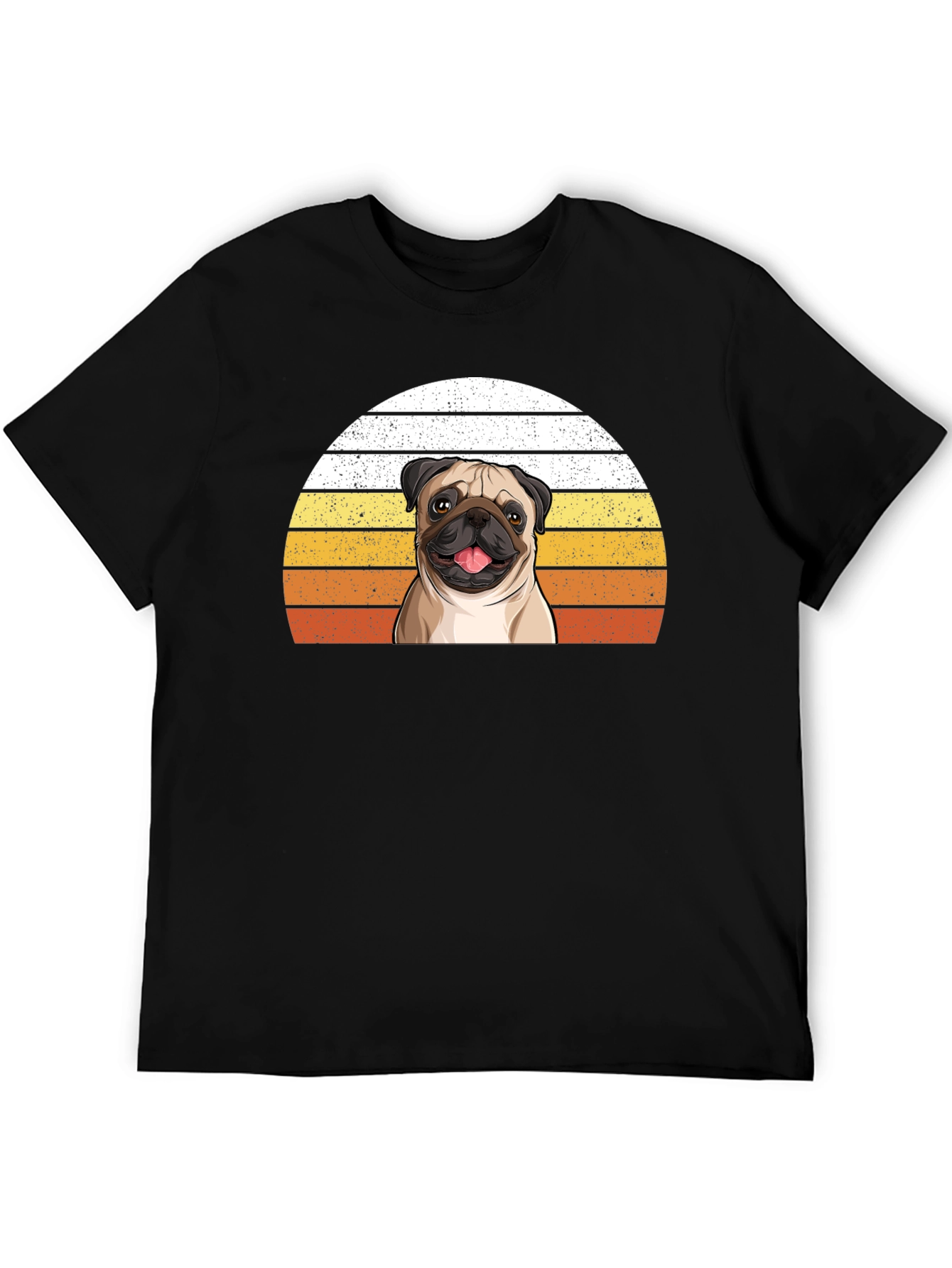 Pug Sunset Graphic Tee - Unisex Black T-Shirt