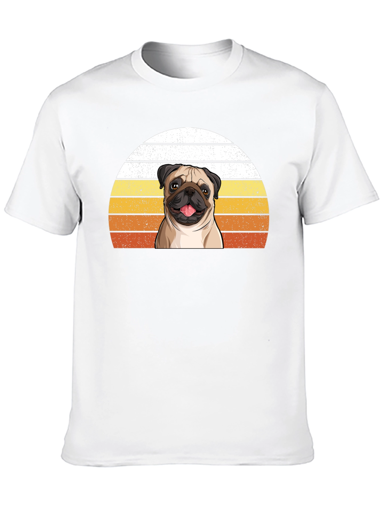 Pug Sunset Graphic Tee - Unisex Black T-Shirt