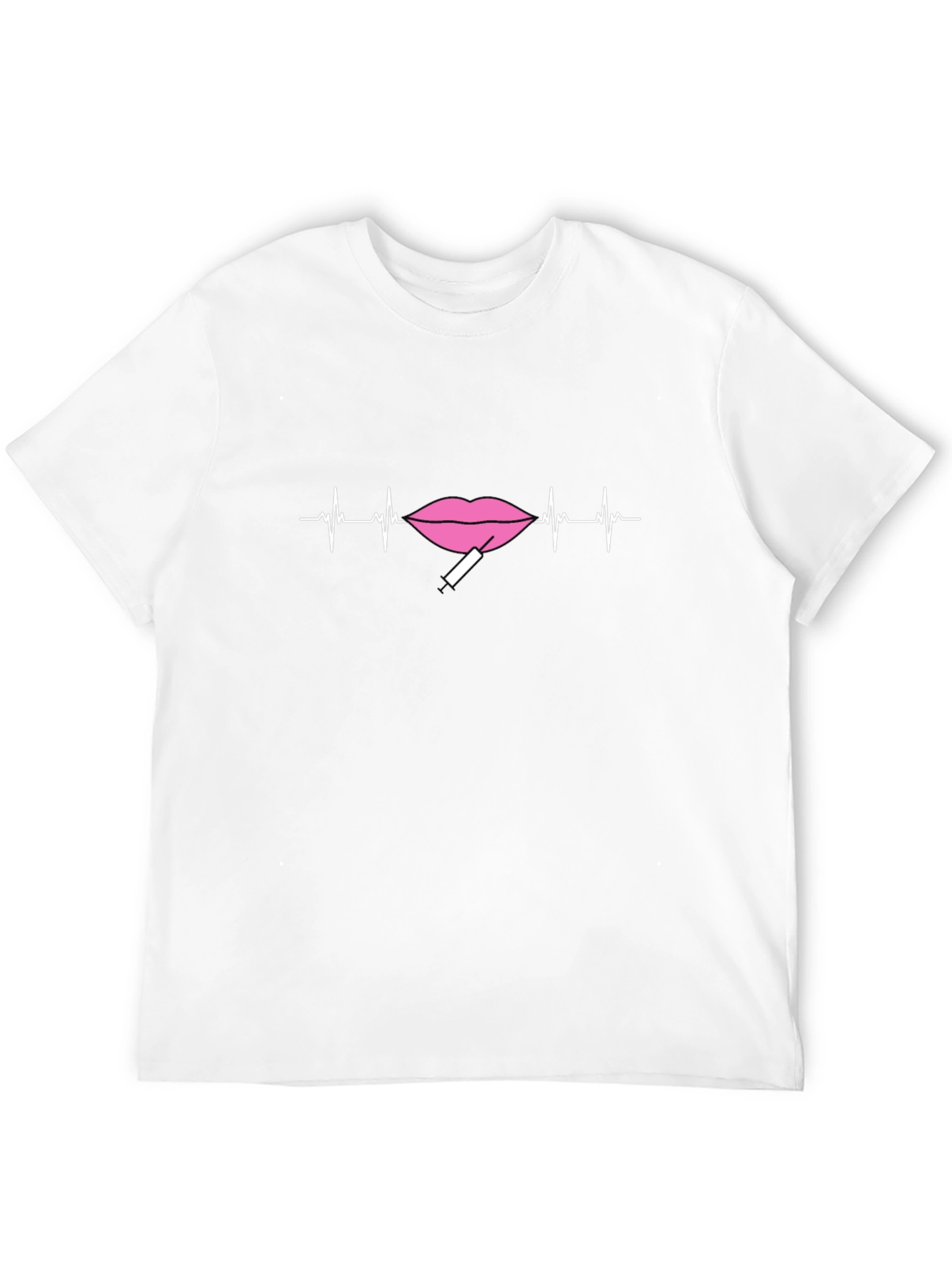 Heartbeat Lips Black T-Shirt
