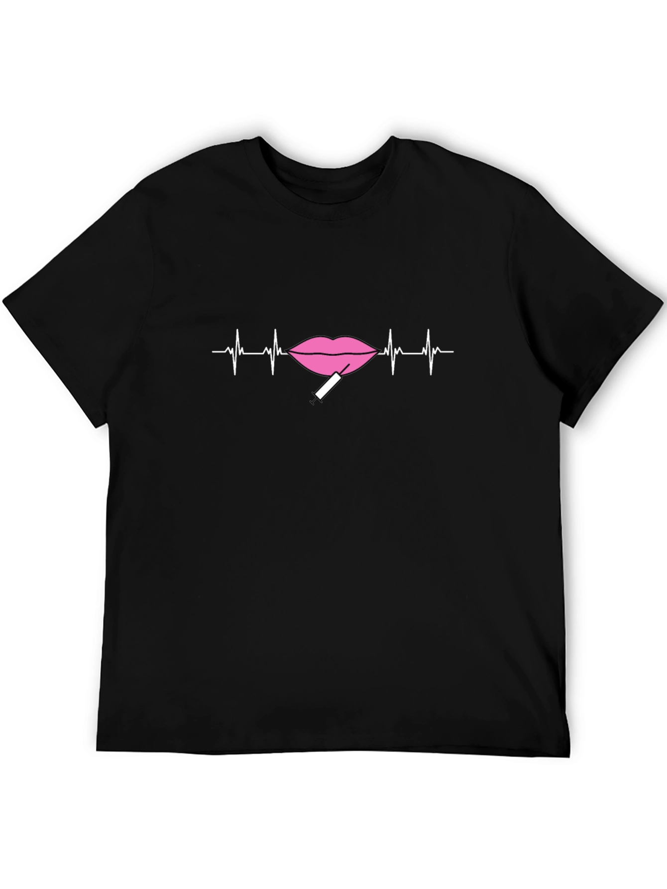 Heartbeat Lips Black T-Shirt