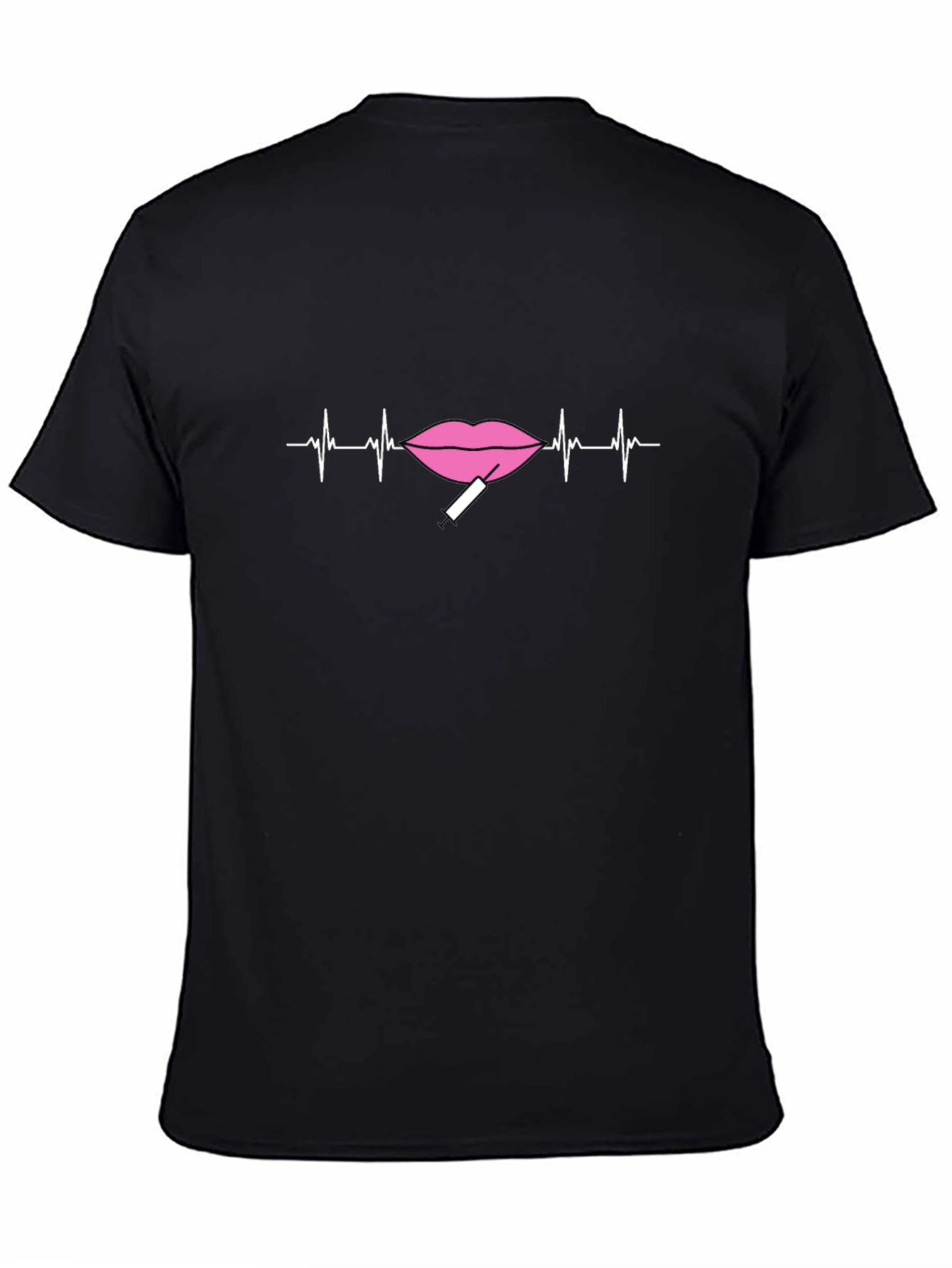 Heartbeat Lips Black T-Shirt