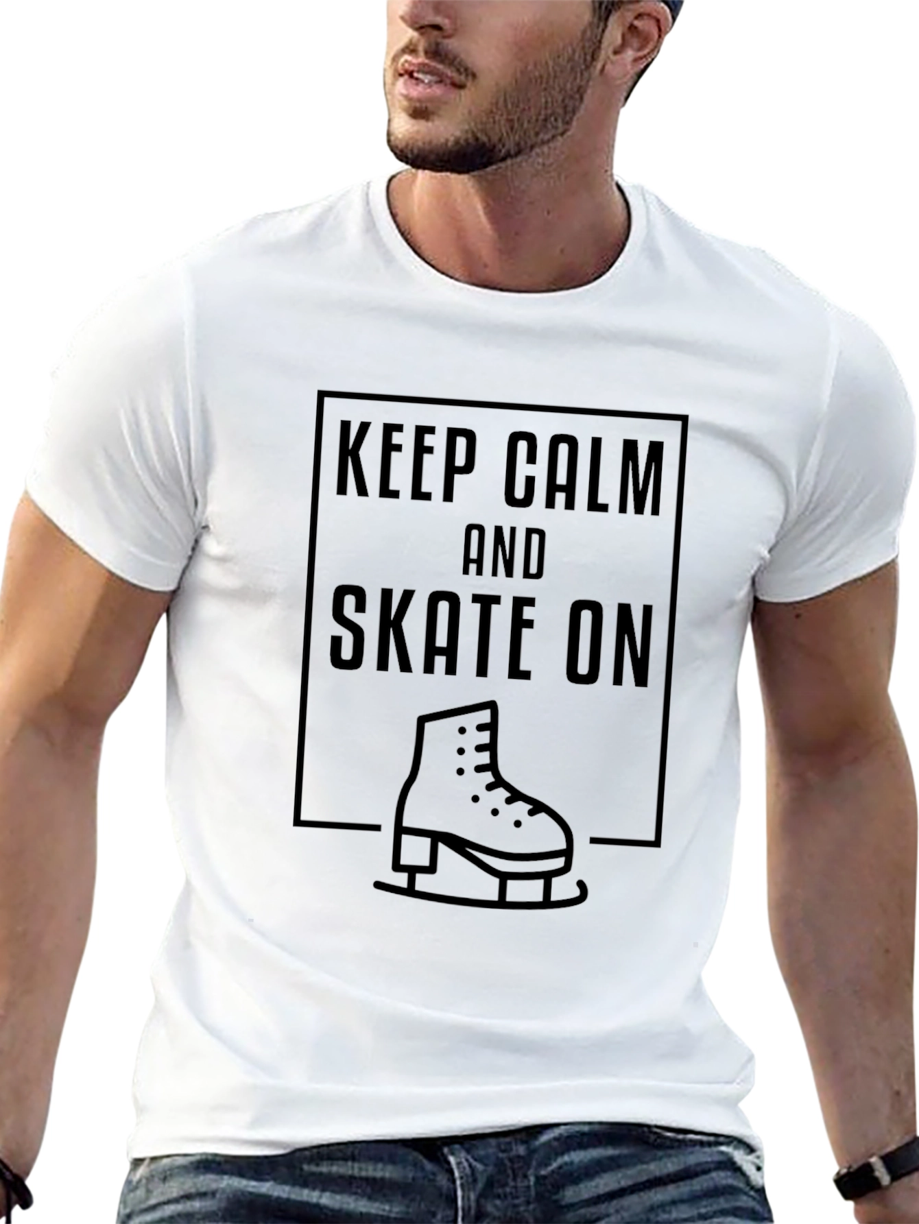 Keep Calm and Skate On Black T-Shirt