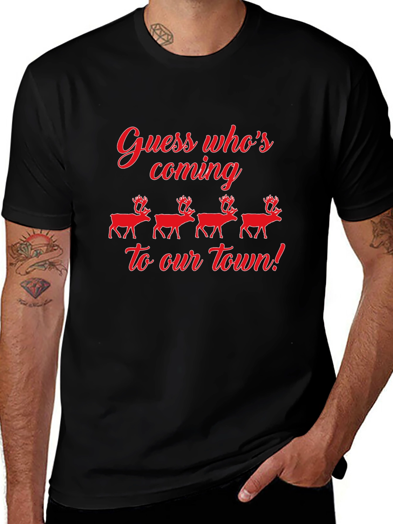 Guess Whos Coming to Town Christmas Graphic Tee