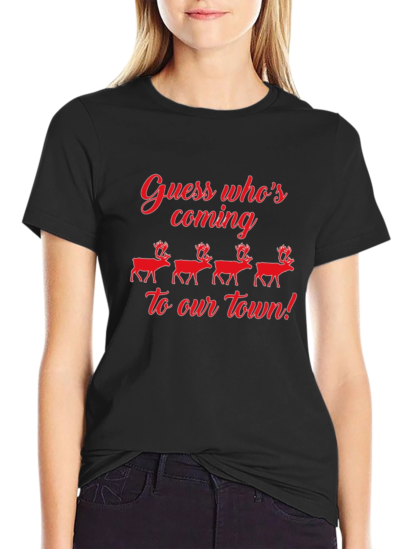 Guess Whos Coming to Town Christmas Graphic Tee