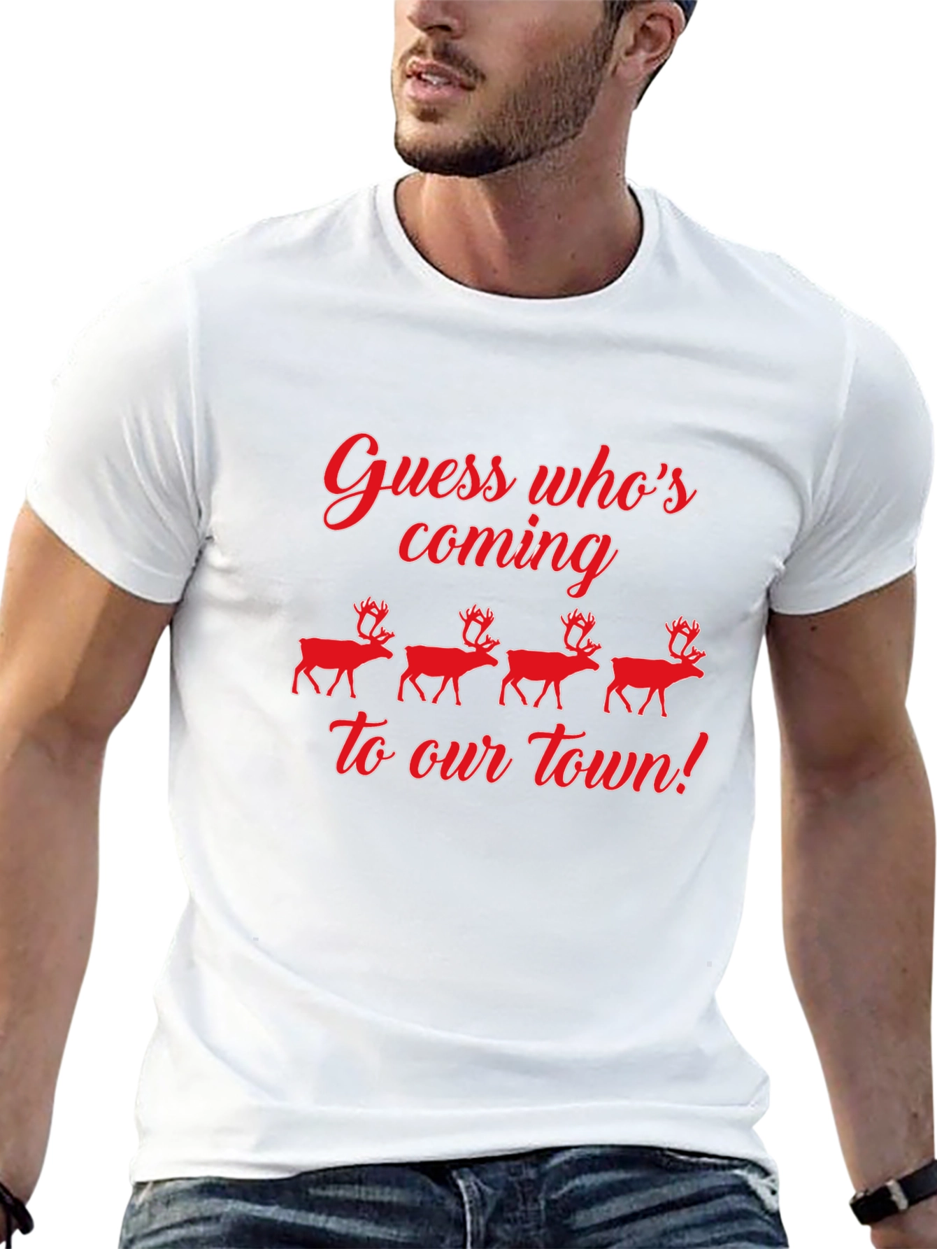 Guess Whos Coming to Town Christmas Graphic Tee