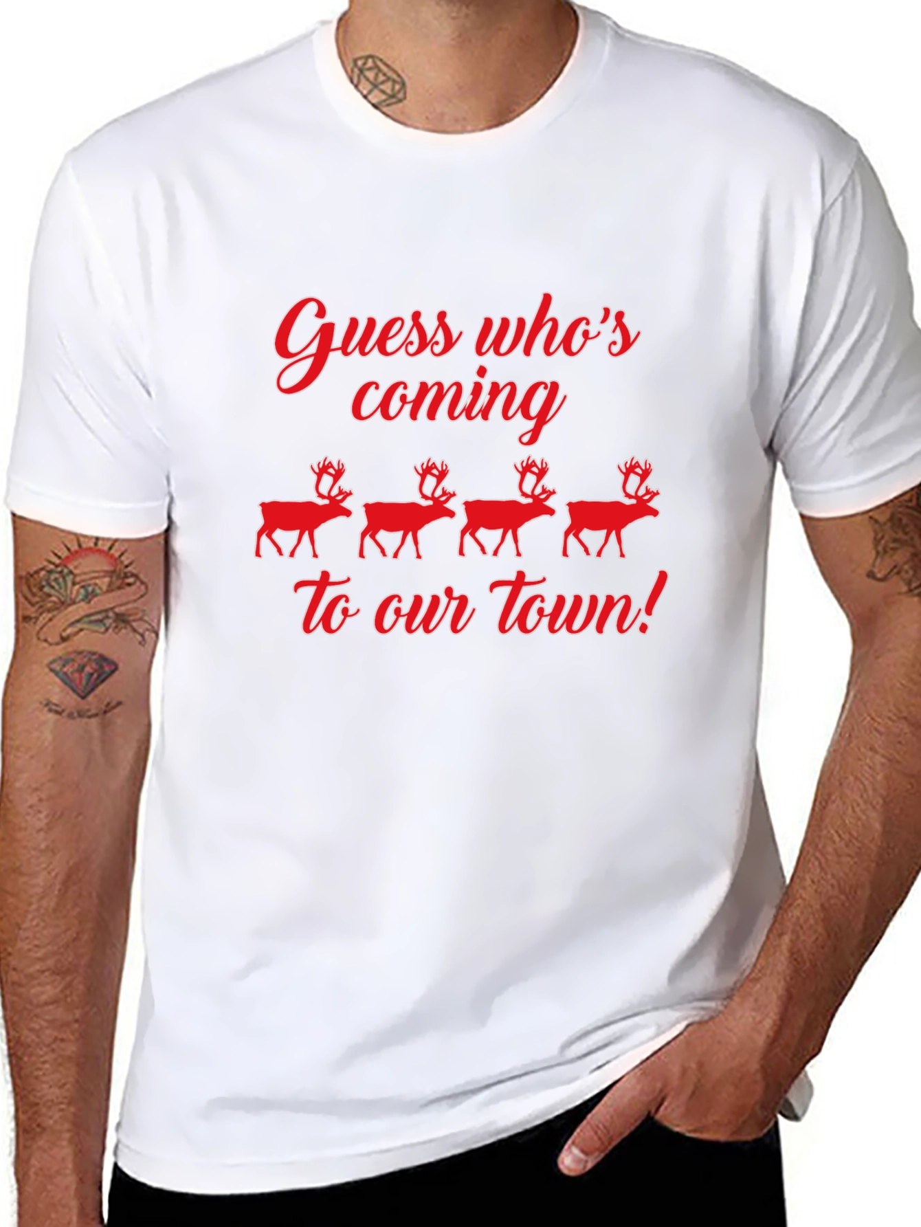 Guess Whos Coming to Town Christmas Graphic Tee