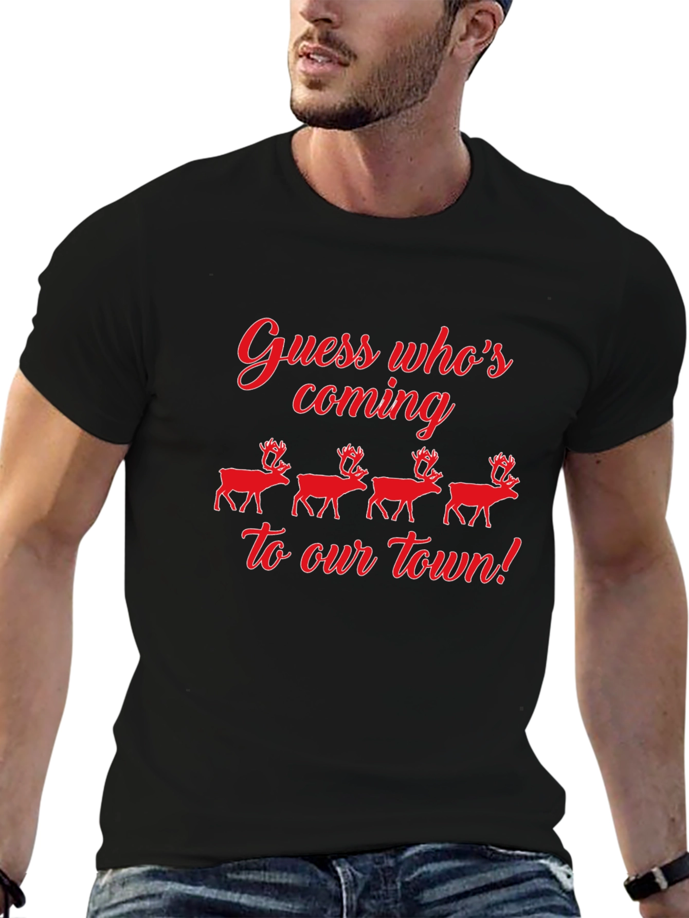 Guess Whos Coming to Town Christmas Graphic Tee