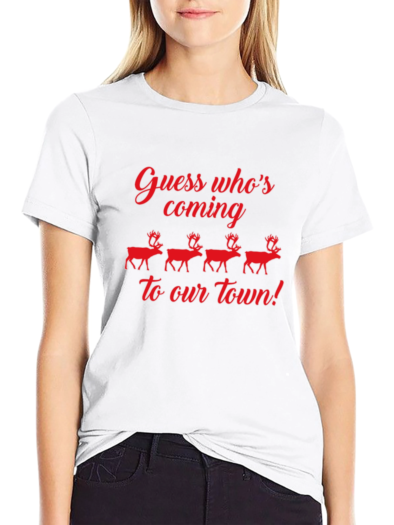 Guess Whos Coming to Town Christmas Graphic Tee