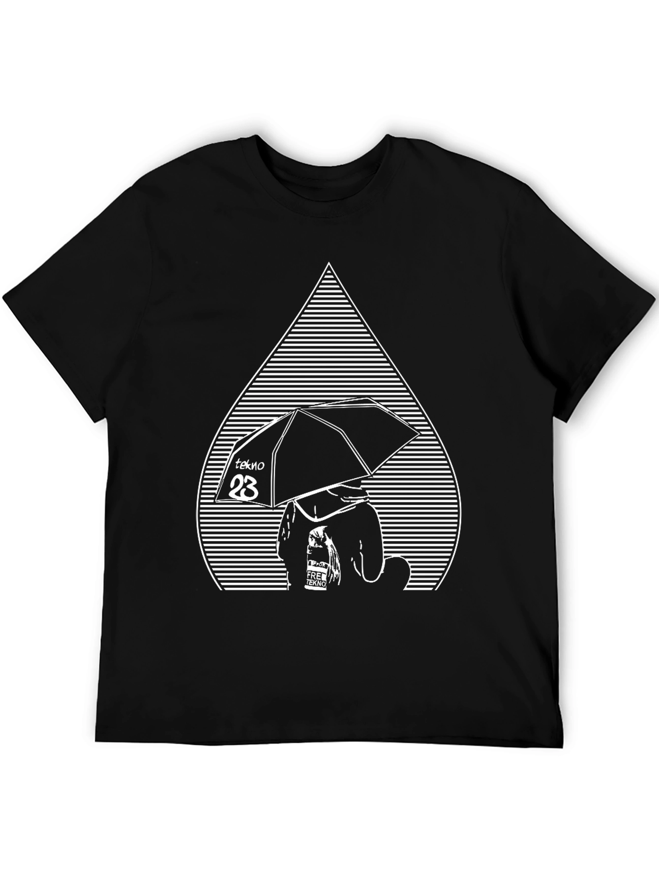 Tekno Umbrella Graphic Tee - Black Cotton Comfort