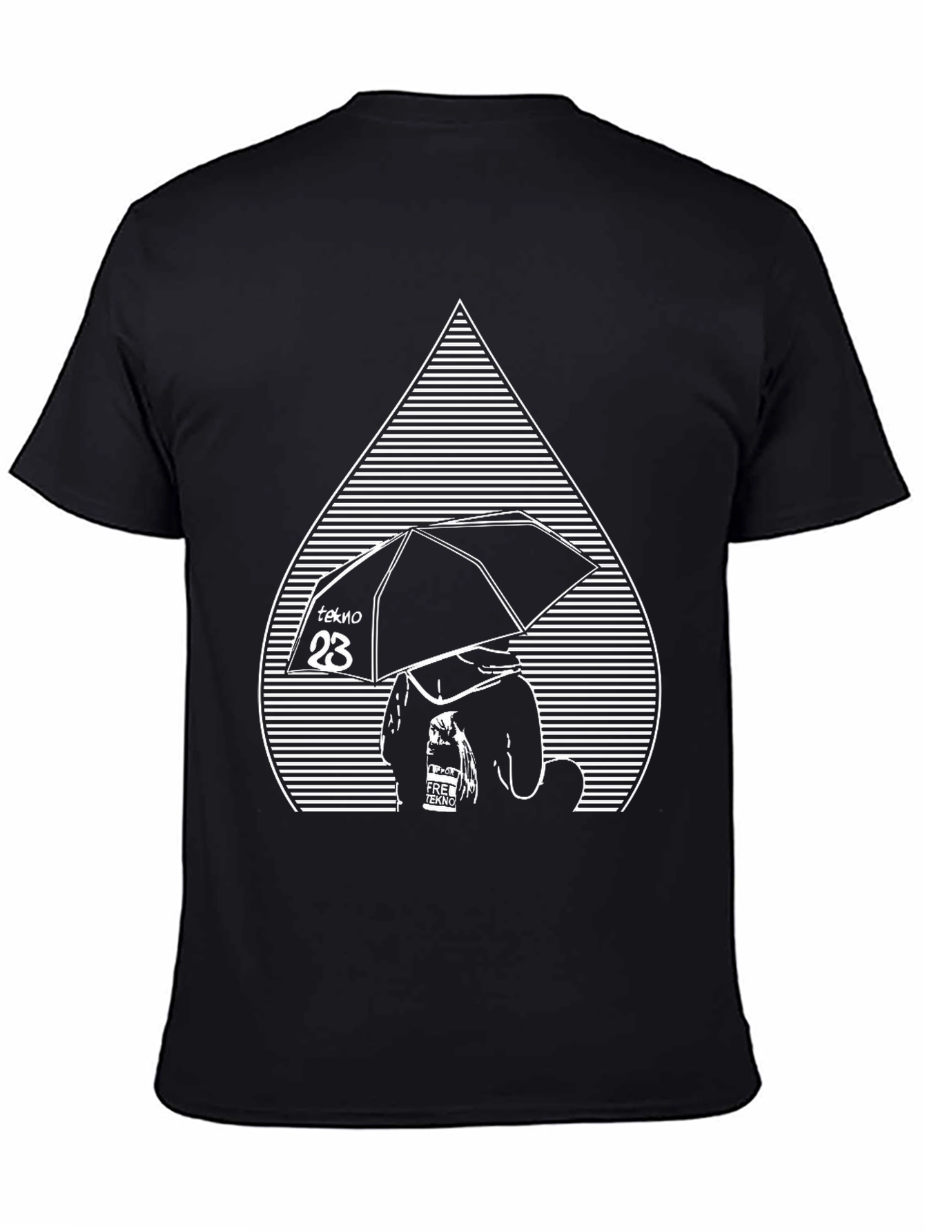 Tekno Umbrella Graphic Tee - Black Cotton Comfort