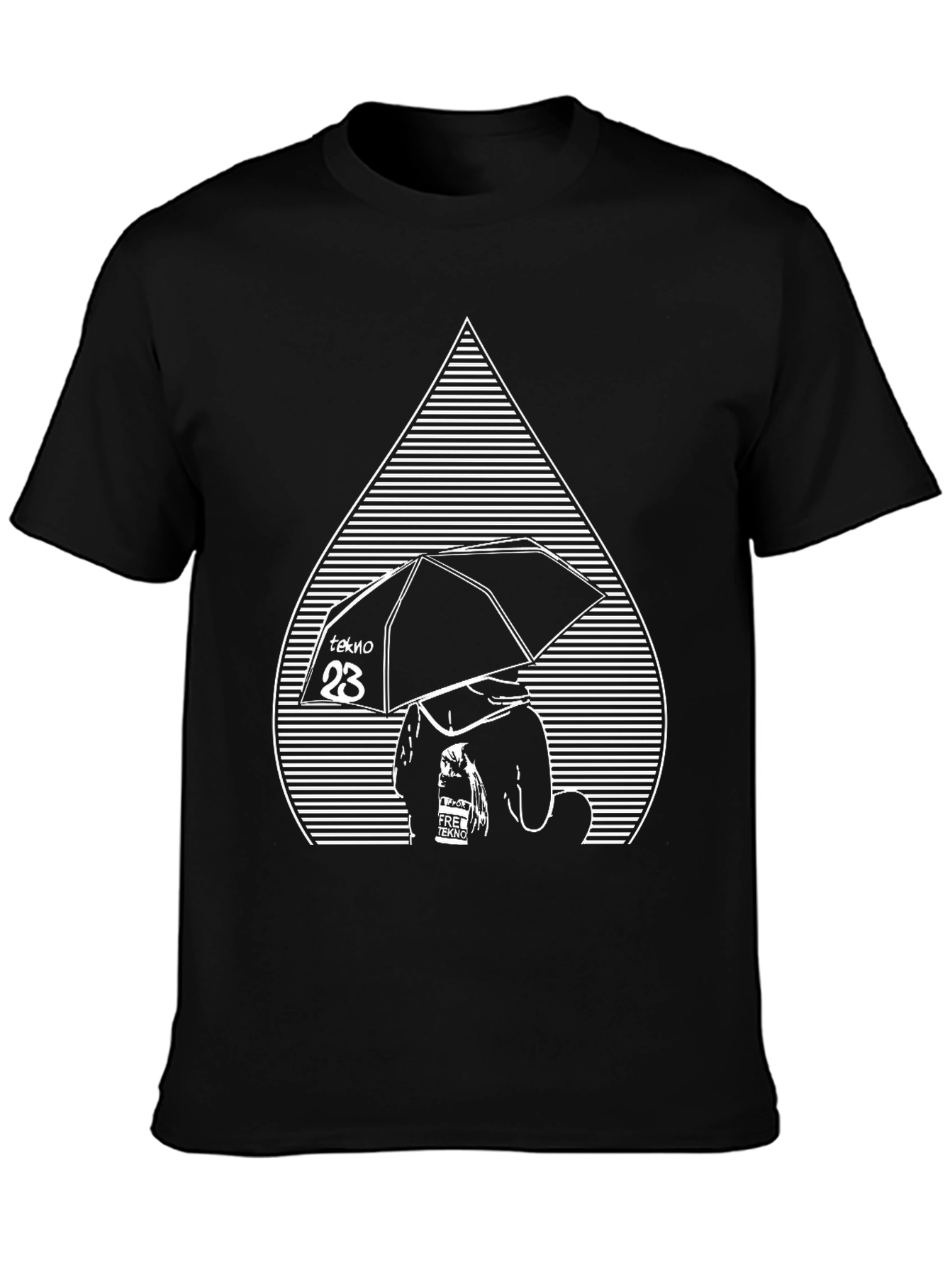 Tekno Umbrella Graphic Tee - Black Cotton Comfort