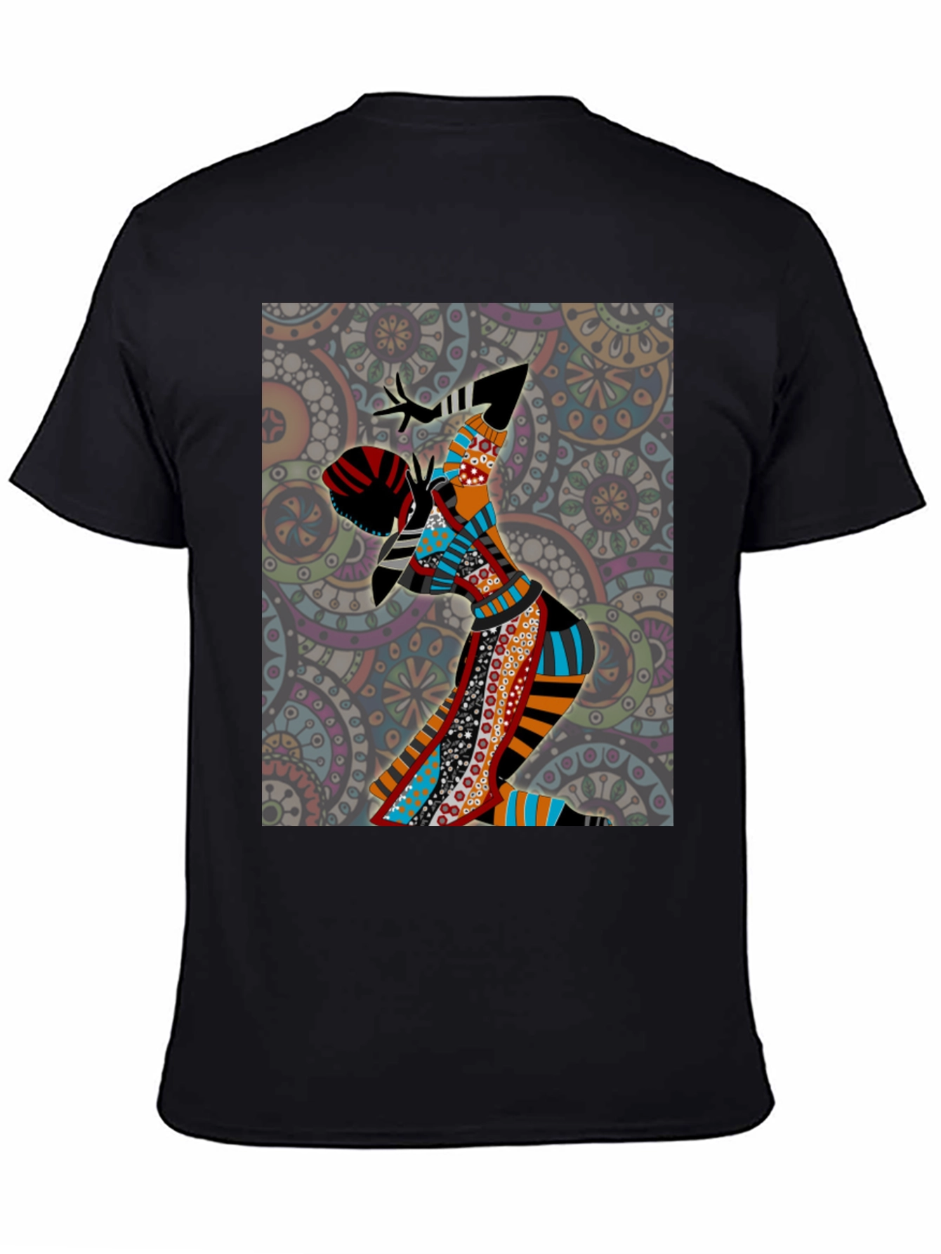 Abstract Art Print Black T-Shirt