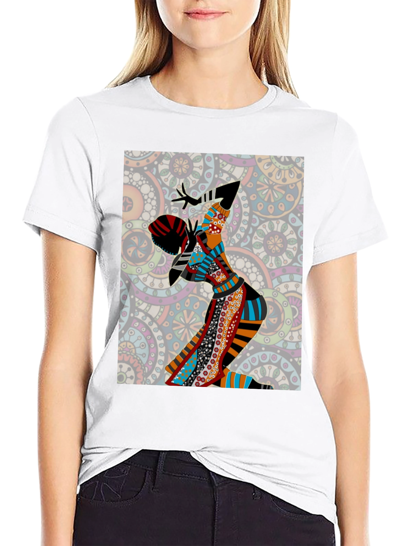 Abstract Art Print Black T-Shirt