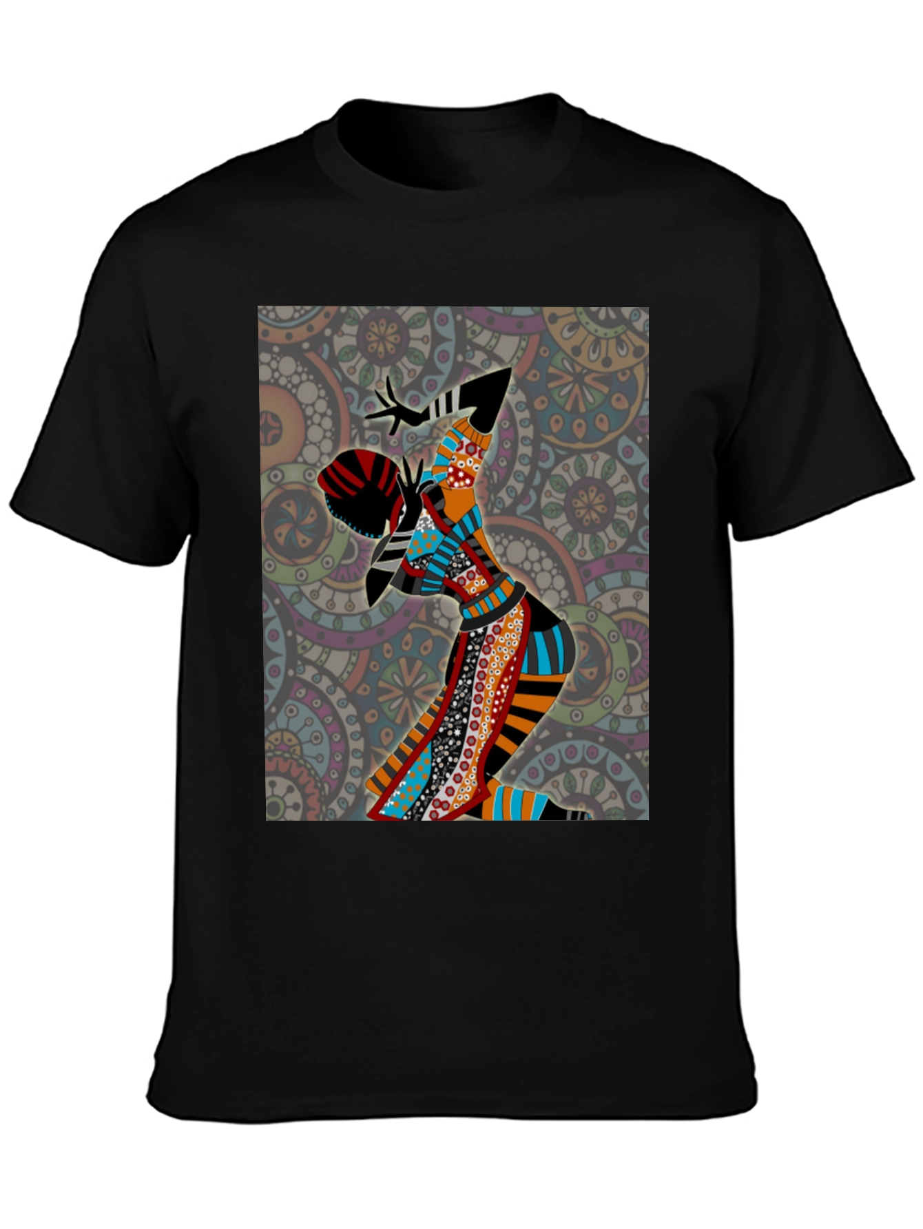 Abstract Art Print Black T-Shirt