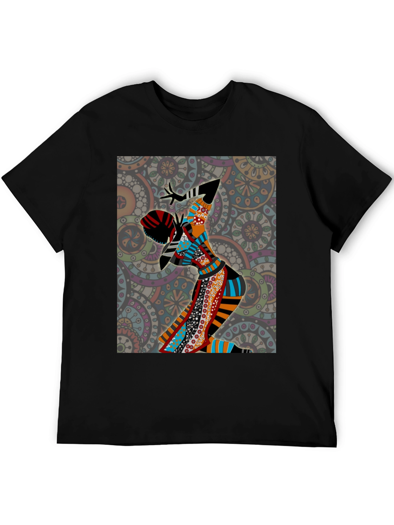 Abstract Art Print Black T-Shirt