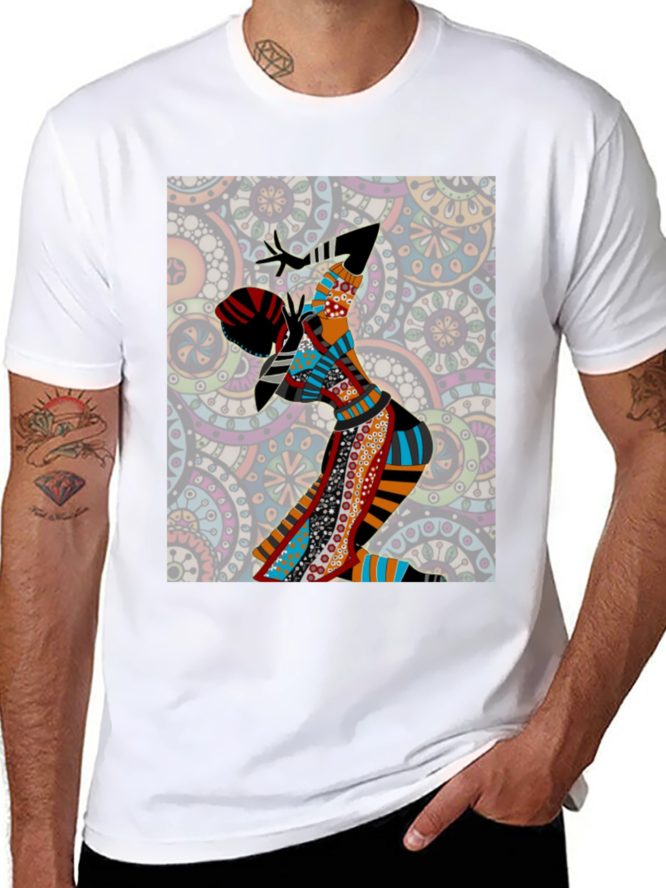 Abstract Art Print Black T-Shirt