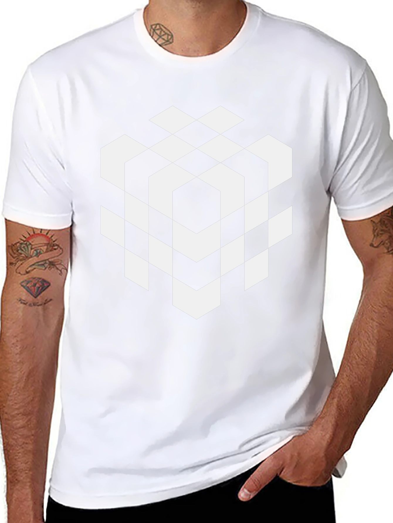 Geometric Cube Tee - Modern Graphic Design Shirt