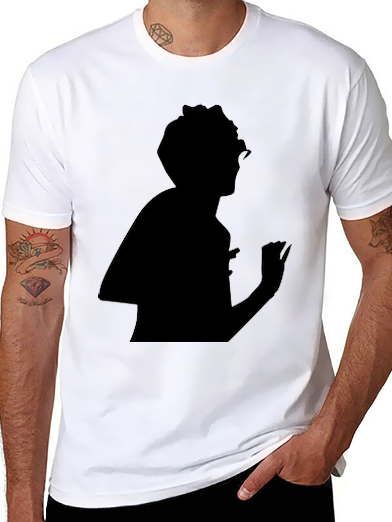 Silhouette Graphic Tee - Stylish Black T-Shirt