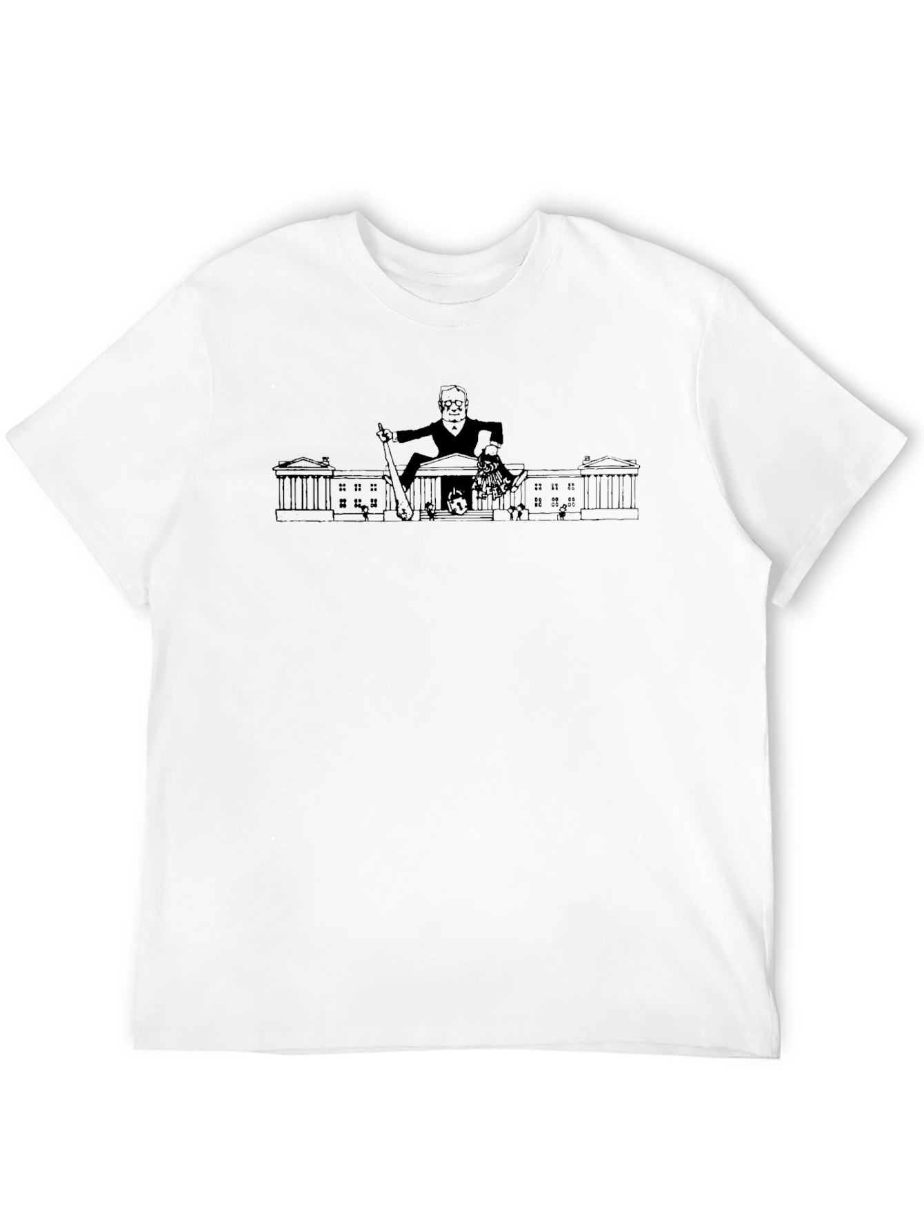 Graphic Print Crew Neck T-Shirt - Black