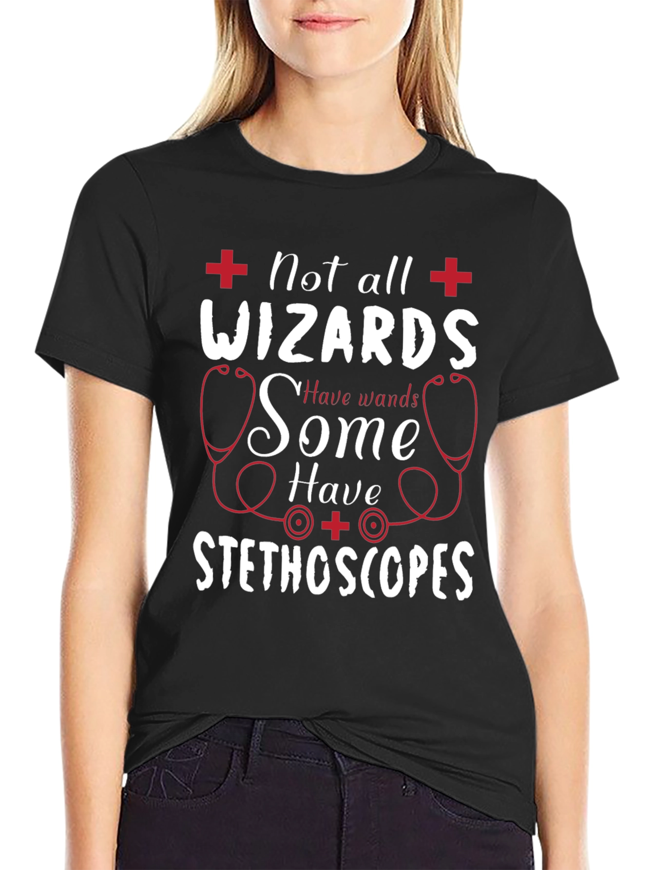 Not All Wizards Stethoscope Graphic T-Shirt