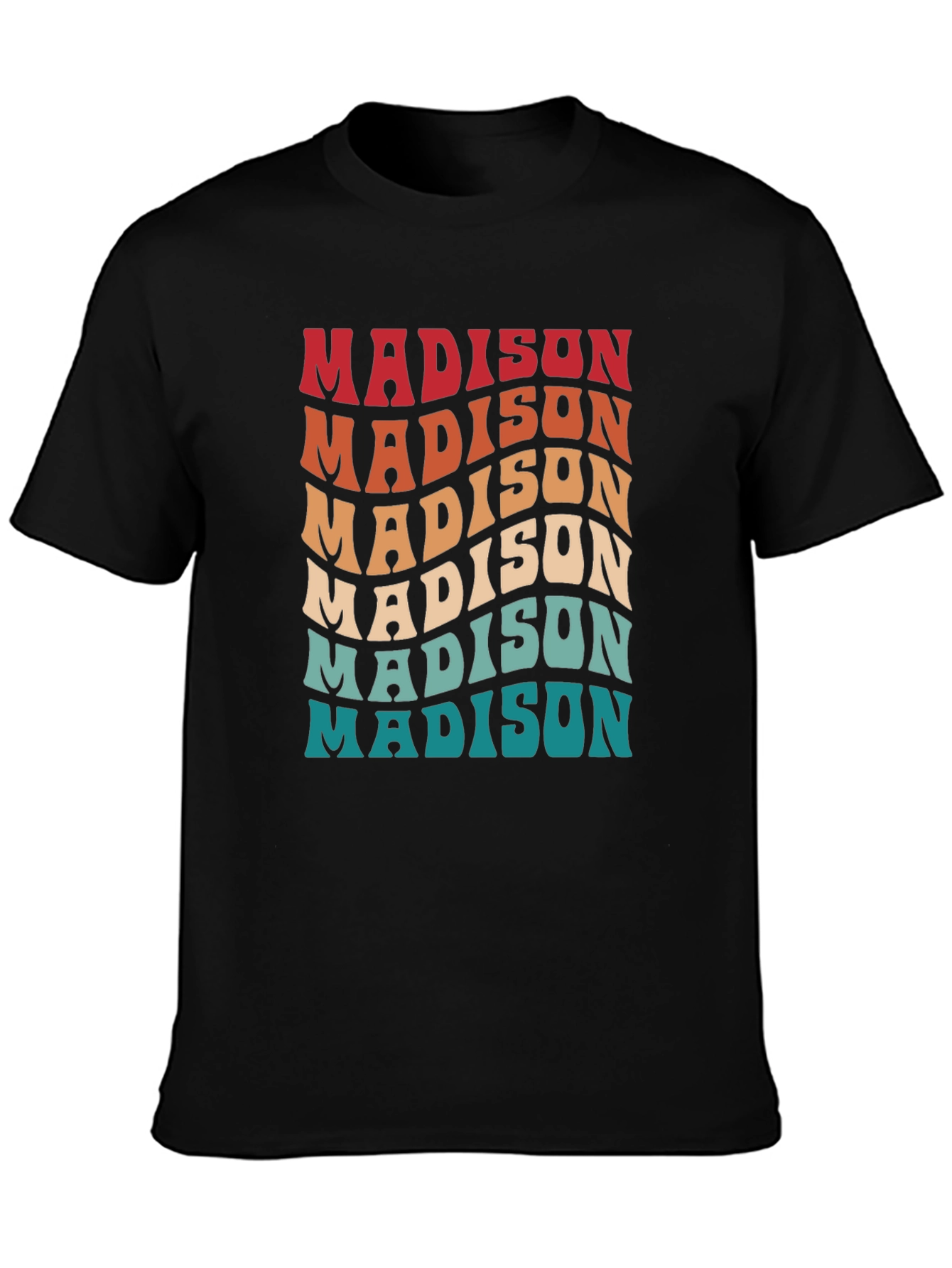 Retro Madison T-Shirt - Stylish Wavy Design