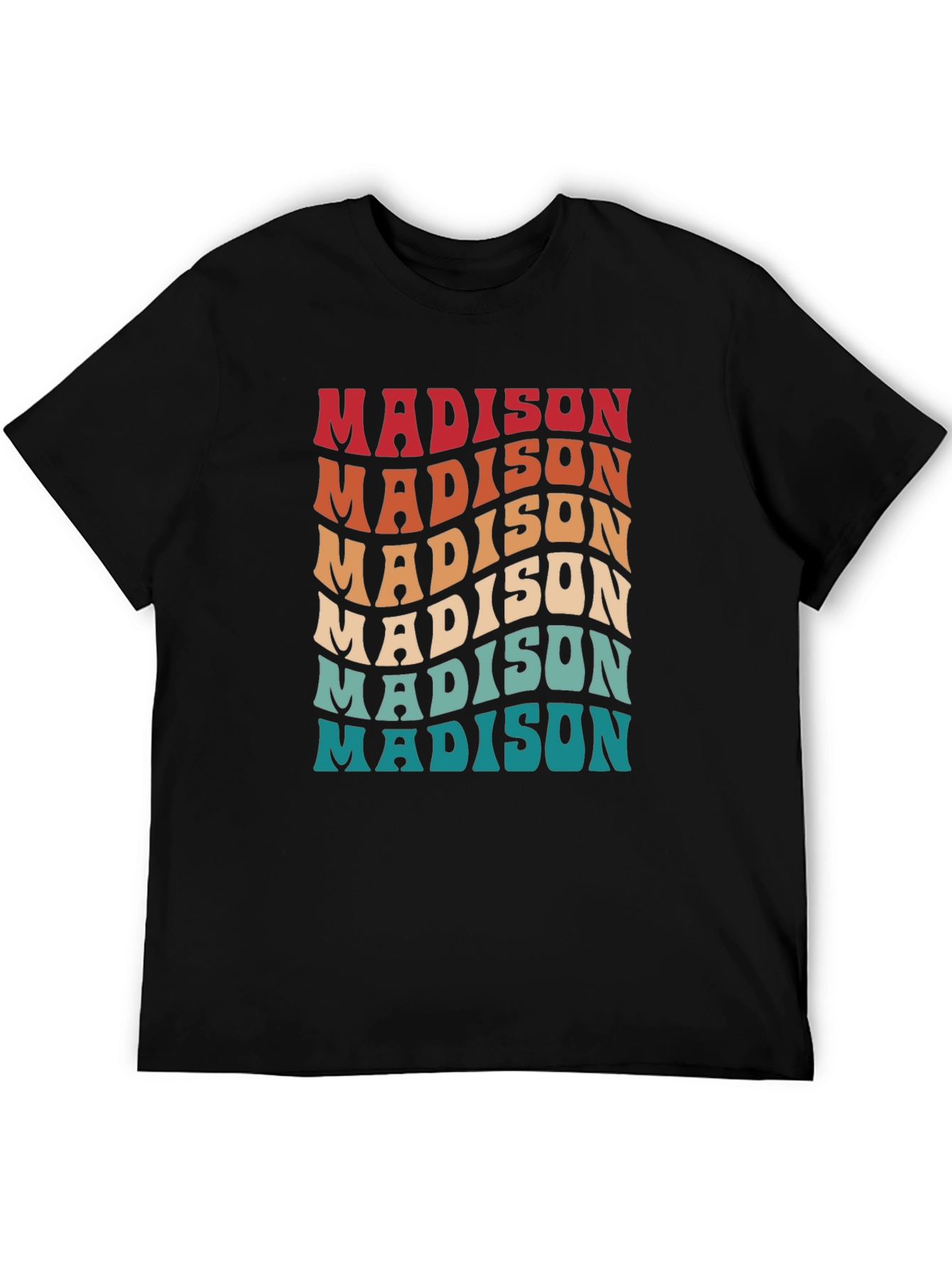 Retro Madison T-Shirt - Stylish Wavy Design