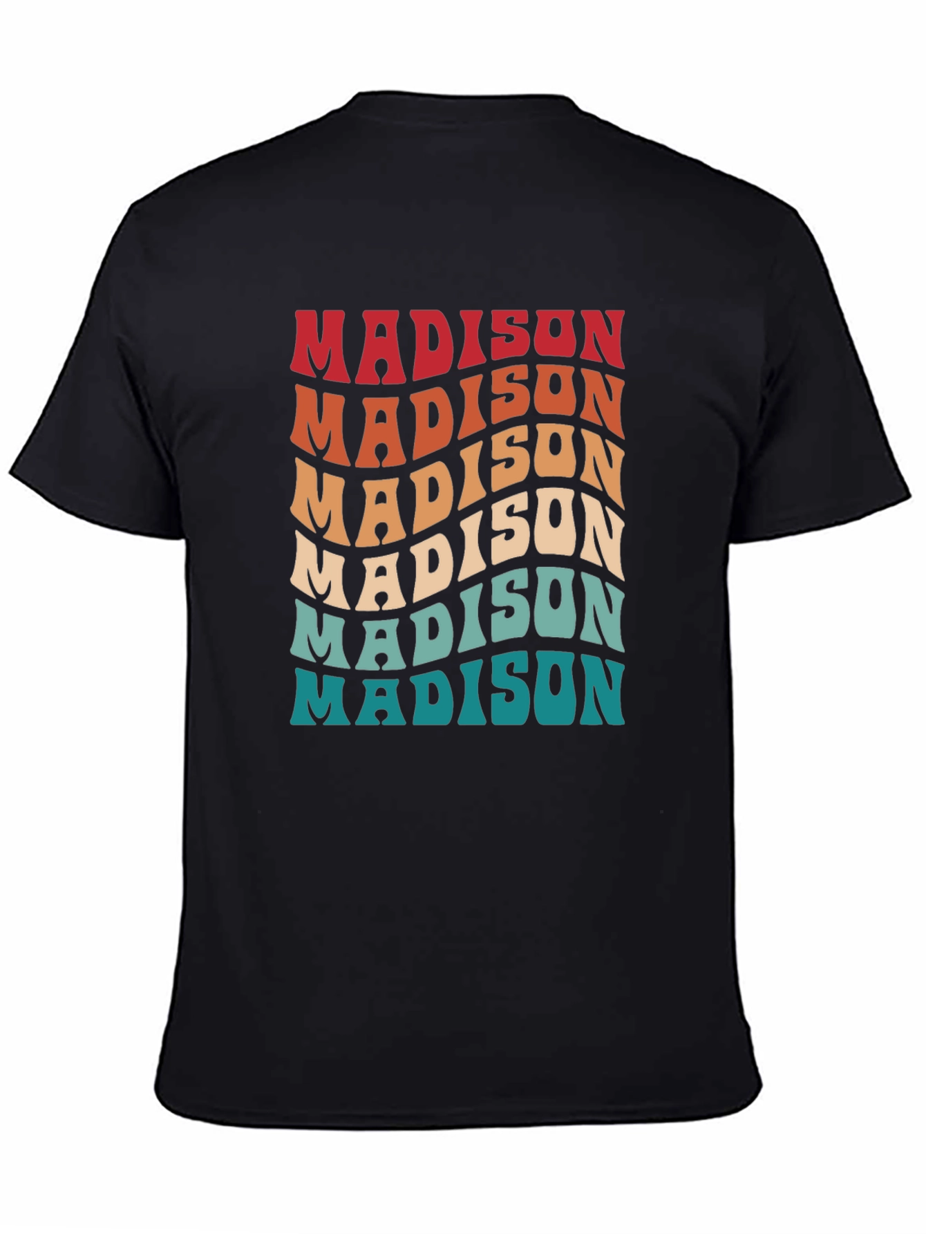 Retro Madison T-Shirt - Stylish Wavy Design