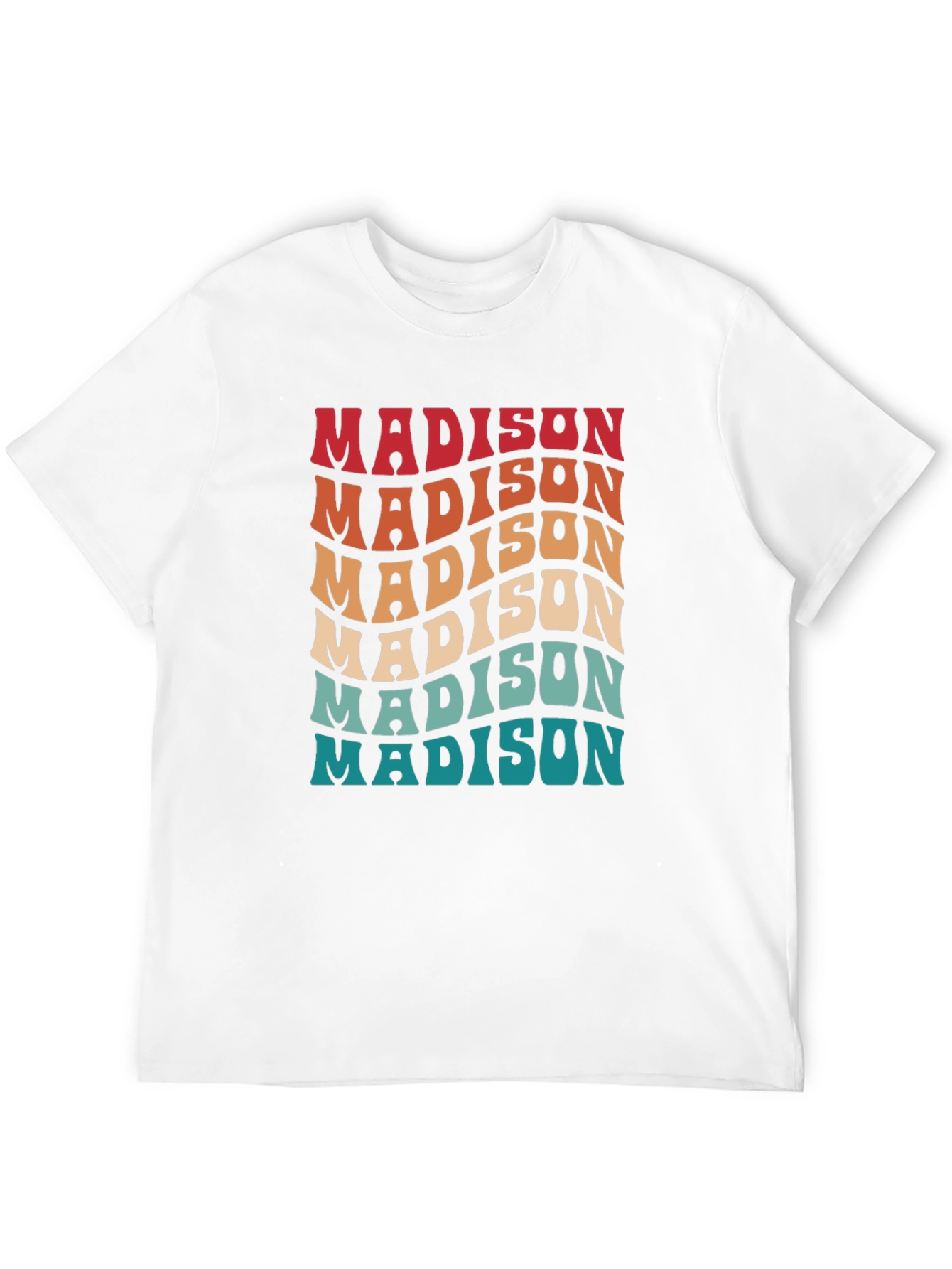 Retro Madison T-Shirt - Stylish Wavy Design