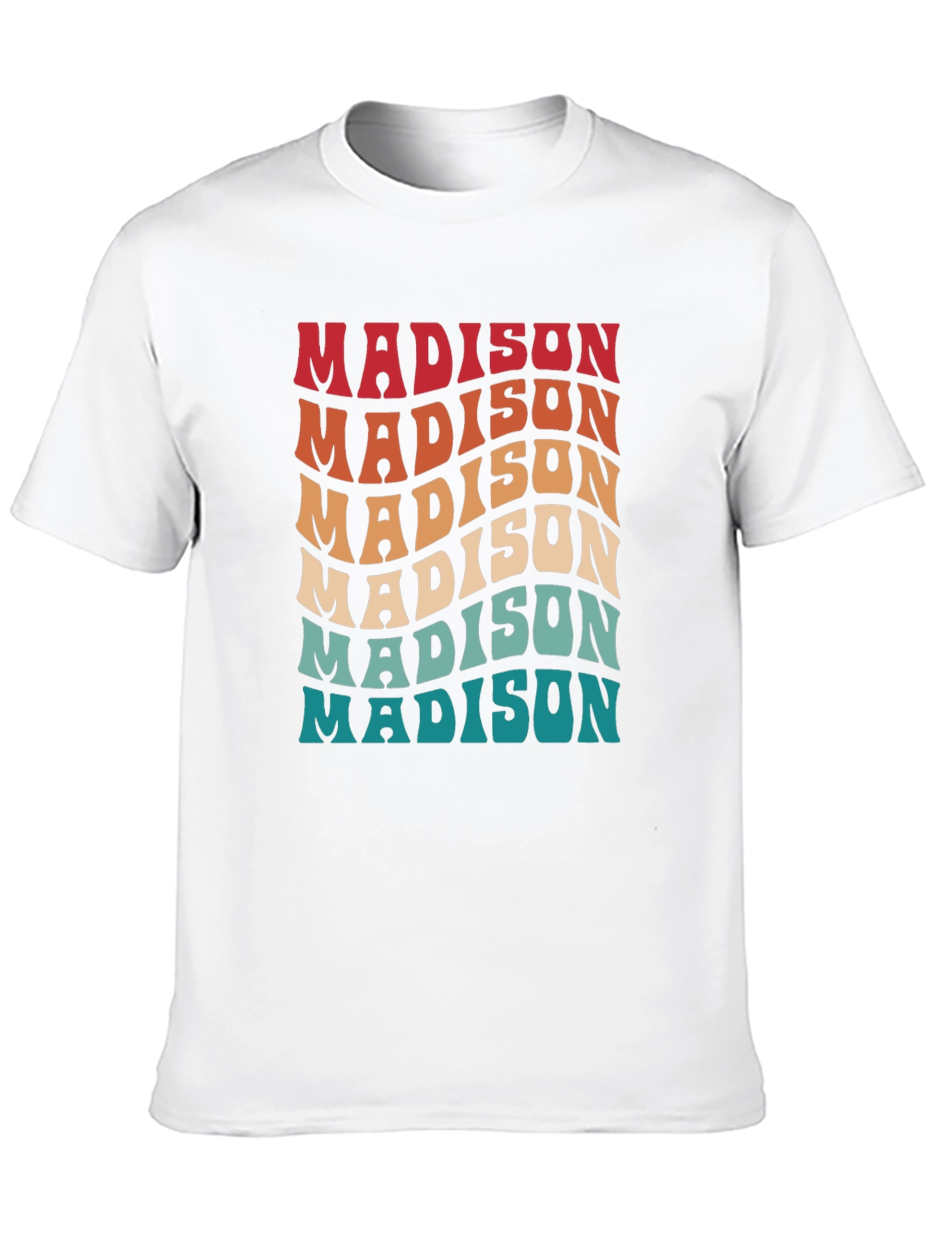 Retro Madison T-Shirt - Stylish Wavy Design