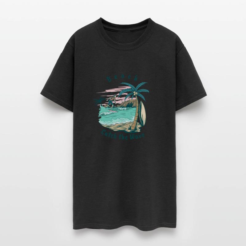 Beach Catch the Wave Beach Palm Trees Summer Surf