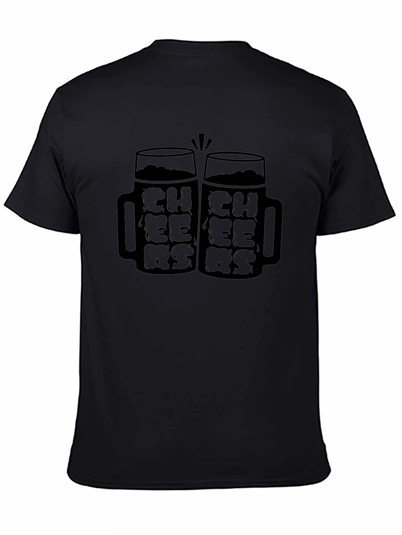 Cheers Beer Mug Graphic Tee - Black