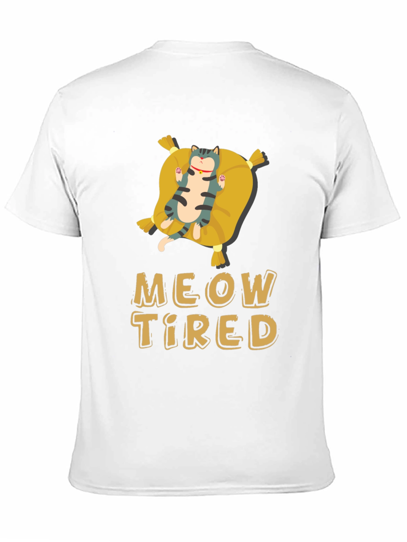 Meow Tired Cat Pillow T-Shirt - Relaxed Fit