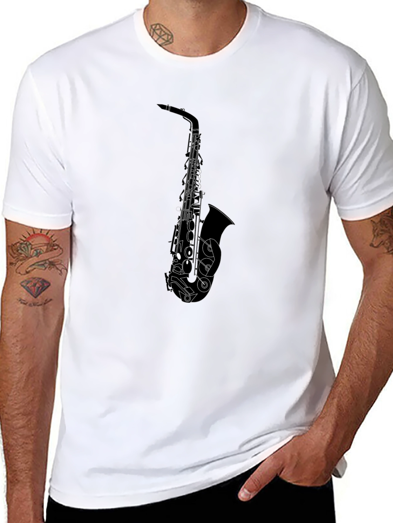 Saxophone Graphic Tee - Cool Musician T-Shirt