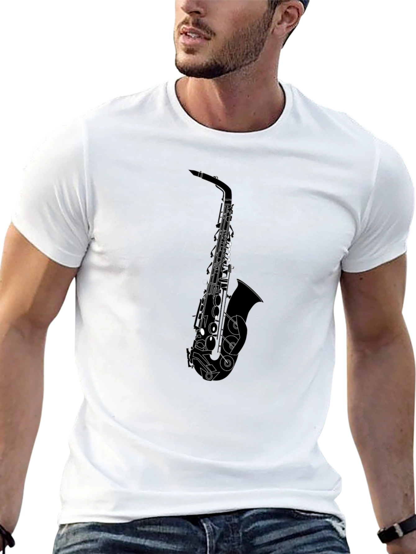 Saxophone Graphic Tee - Cool Musician T-Shirt
