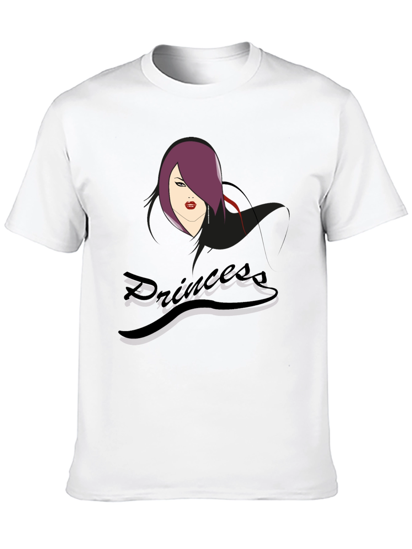 Princess Graphic Print Tee - Black Cotton T-Shirt