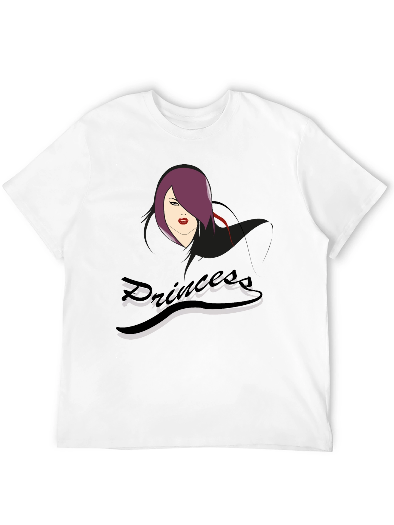 Princess Graphic Print Tee - Black Cotton T-Shirt