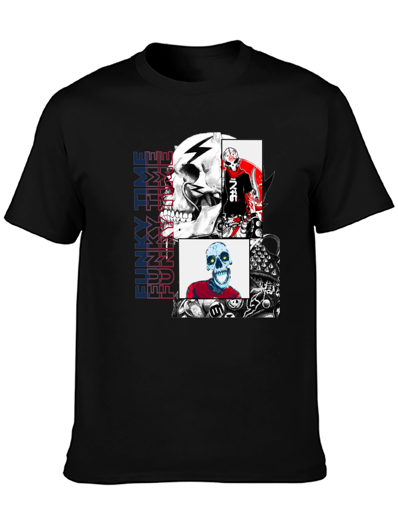 Funky Time Skull T-Shirt - Unique Graphic Tee
