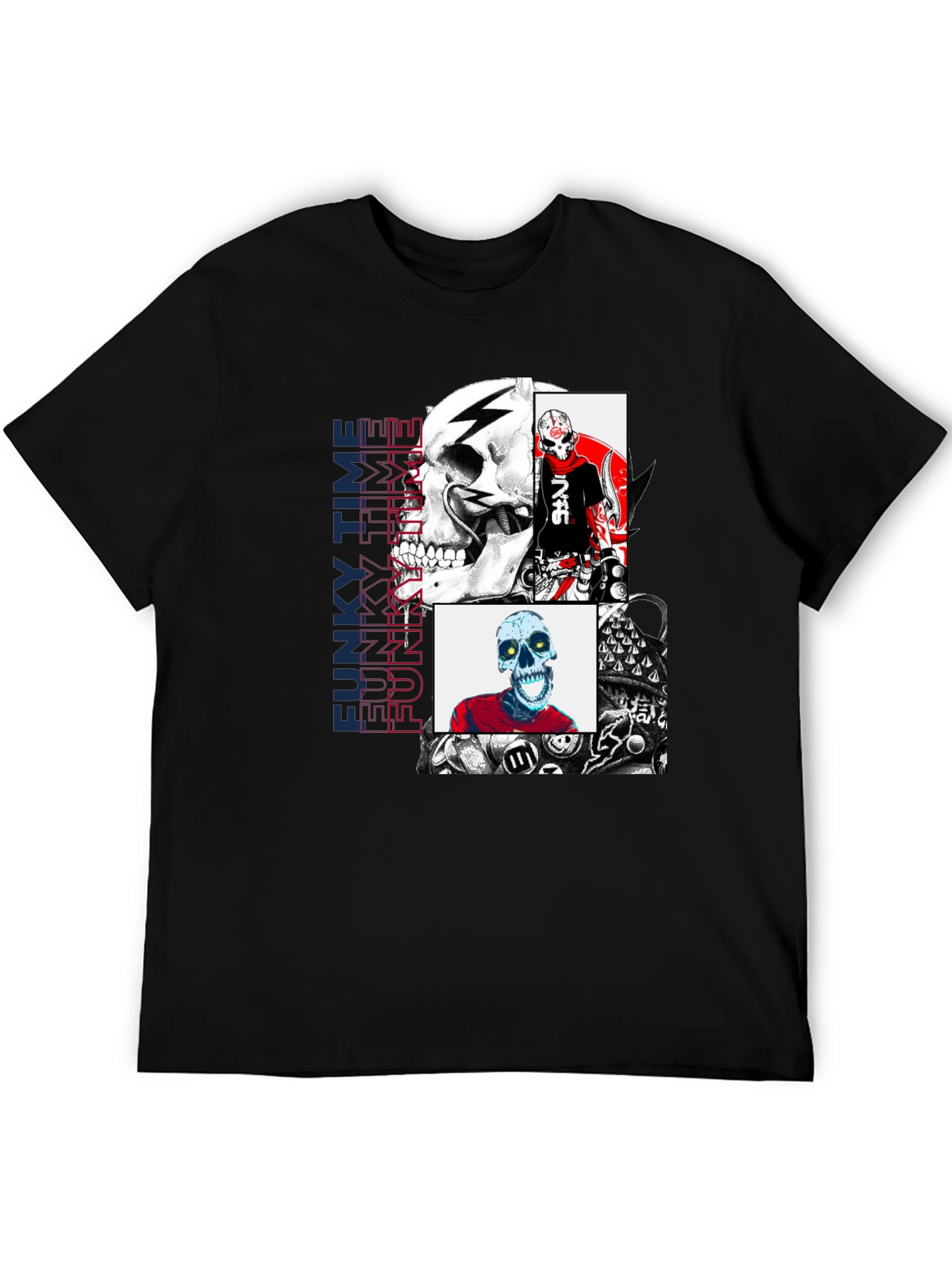 Funky Time Skull T-Shirt - Unique Graphic Tee
