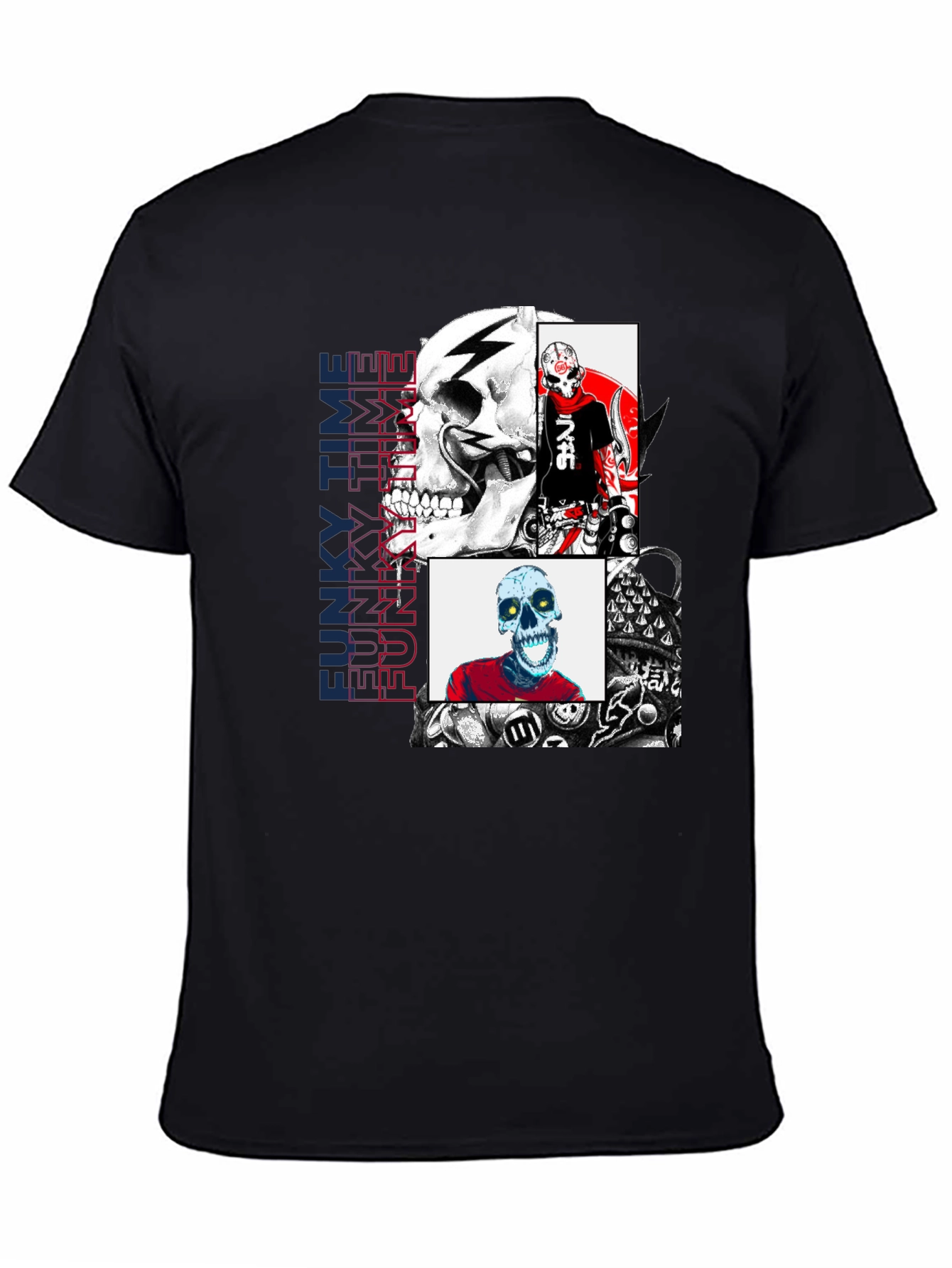 Funky Time Skull T-Shirt - Unique Graphic Tee