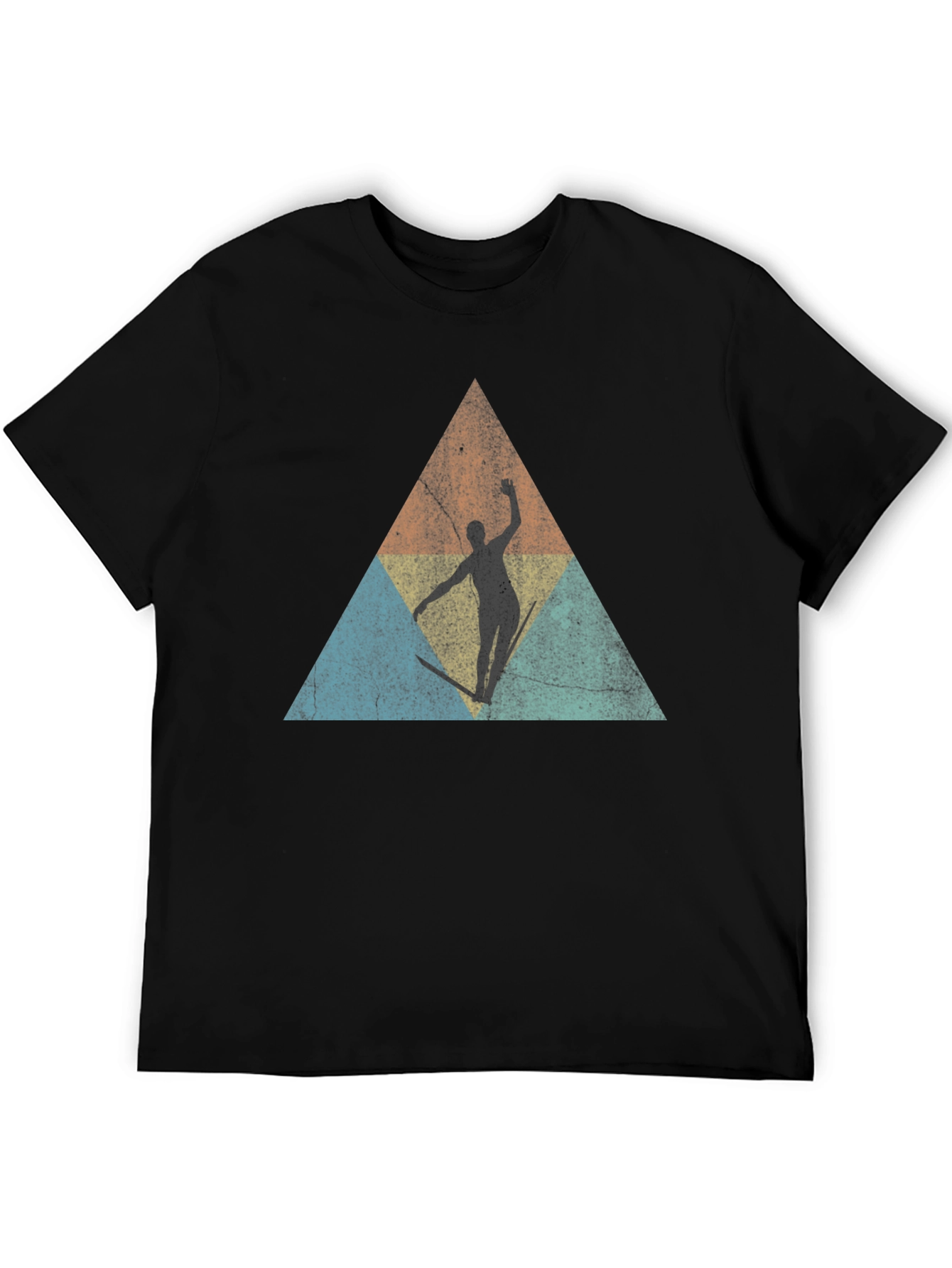 Retro Skier Triangle Graphic T-Shirt