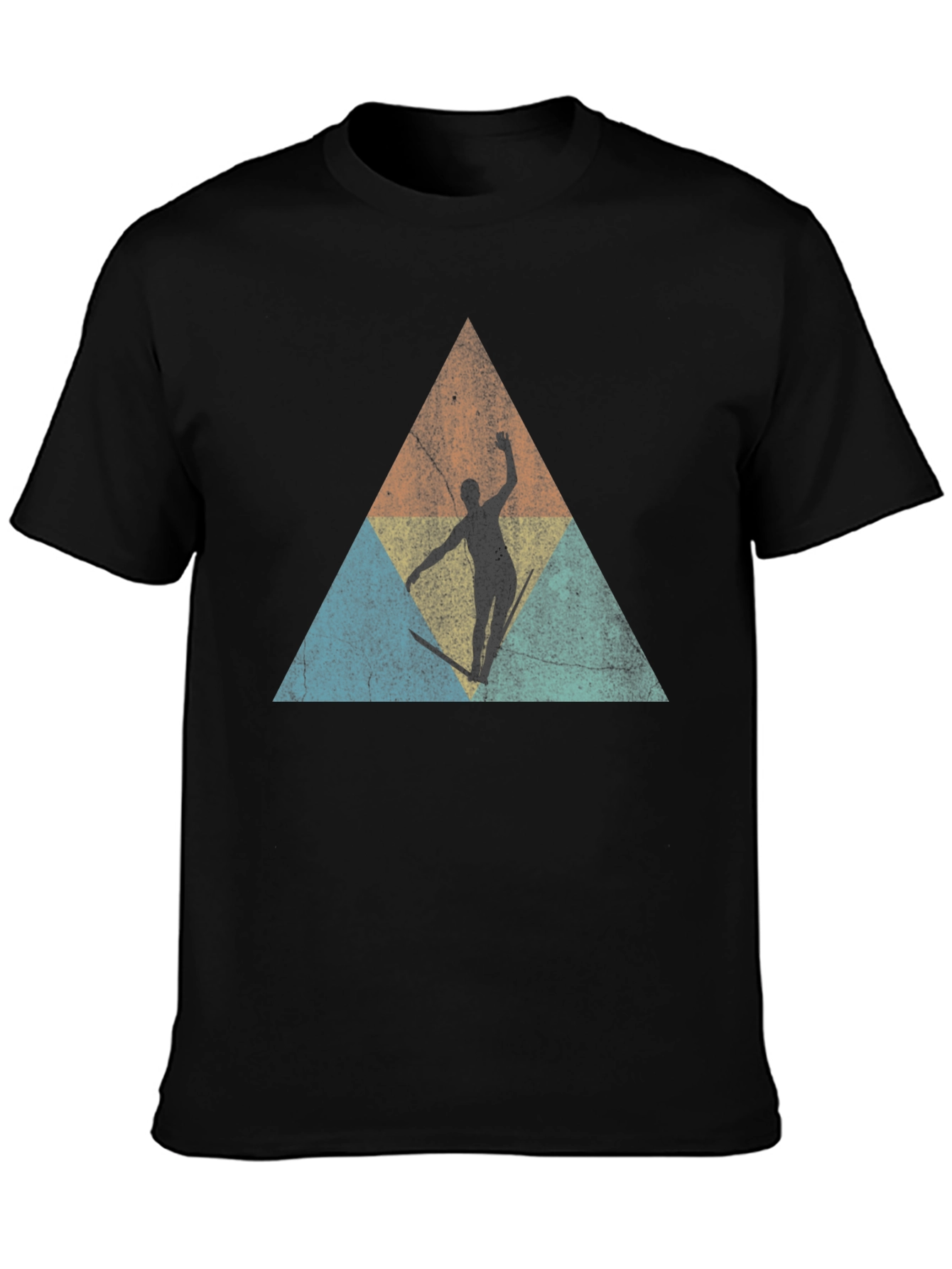Retro Skier Triangle Graphic T-Shirt