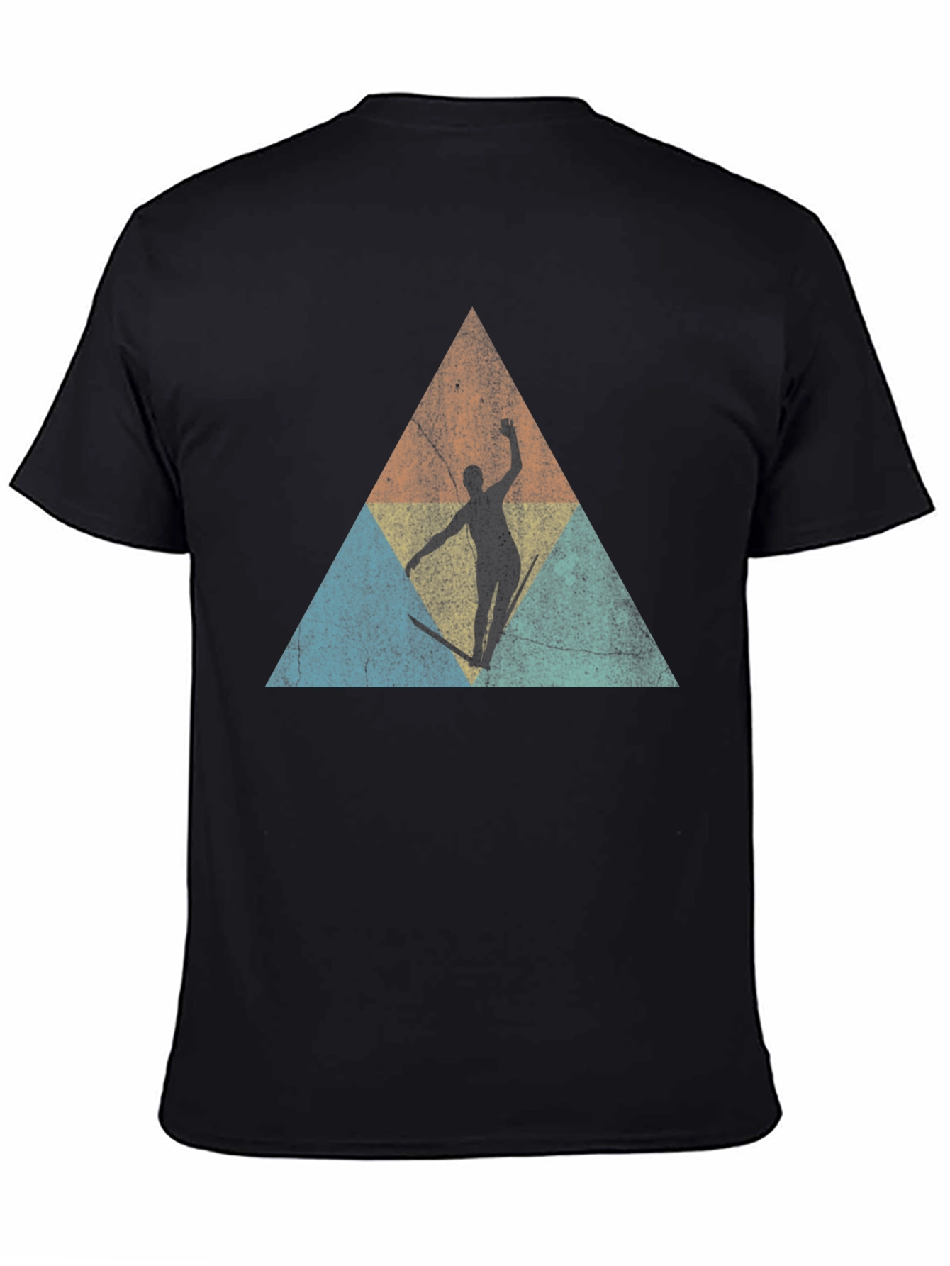 Retro Skier Triangle Graphic T-Shirt