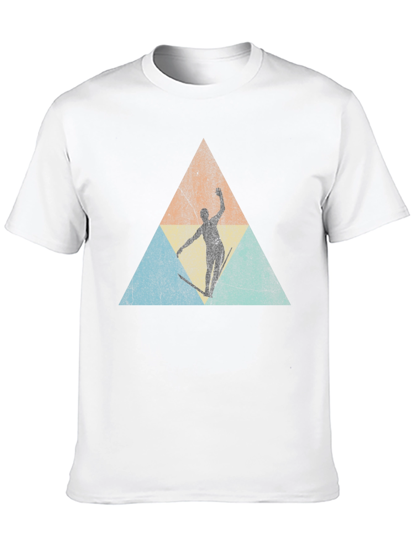 Retro Skier Triangle Graphic T-Shirt