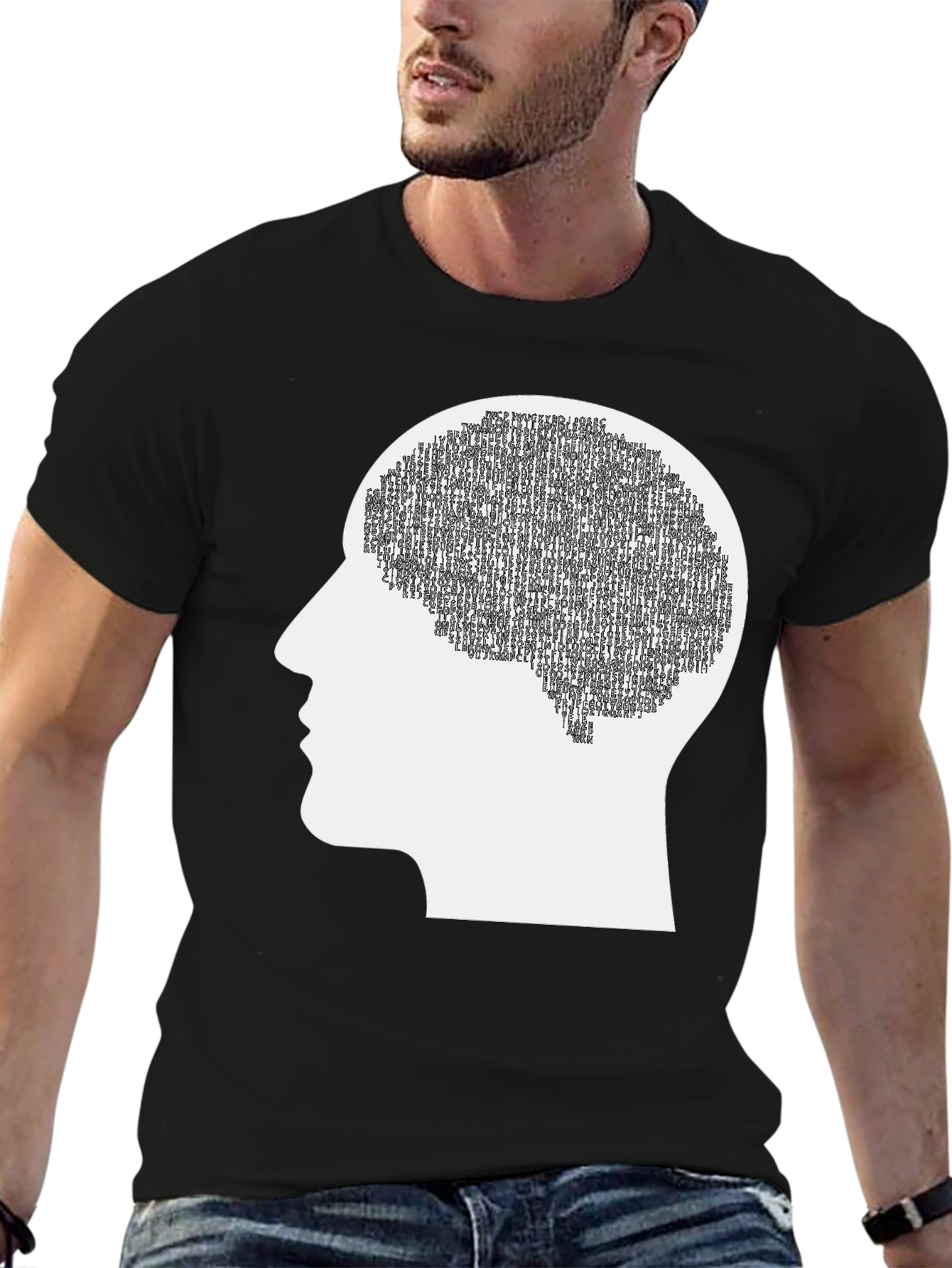 Brain Silhouette Graphic Tee - Cognitive Thinking Apparel