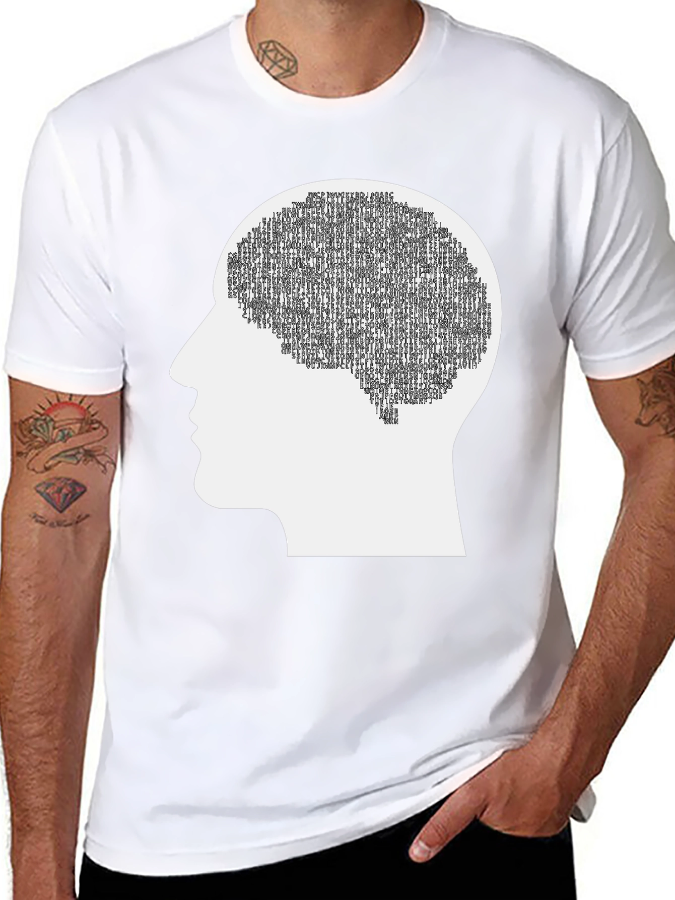 Brain Silhouette Graphic Tee - Cognitive Thinking Apparel