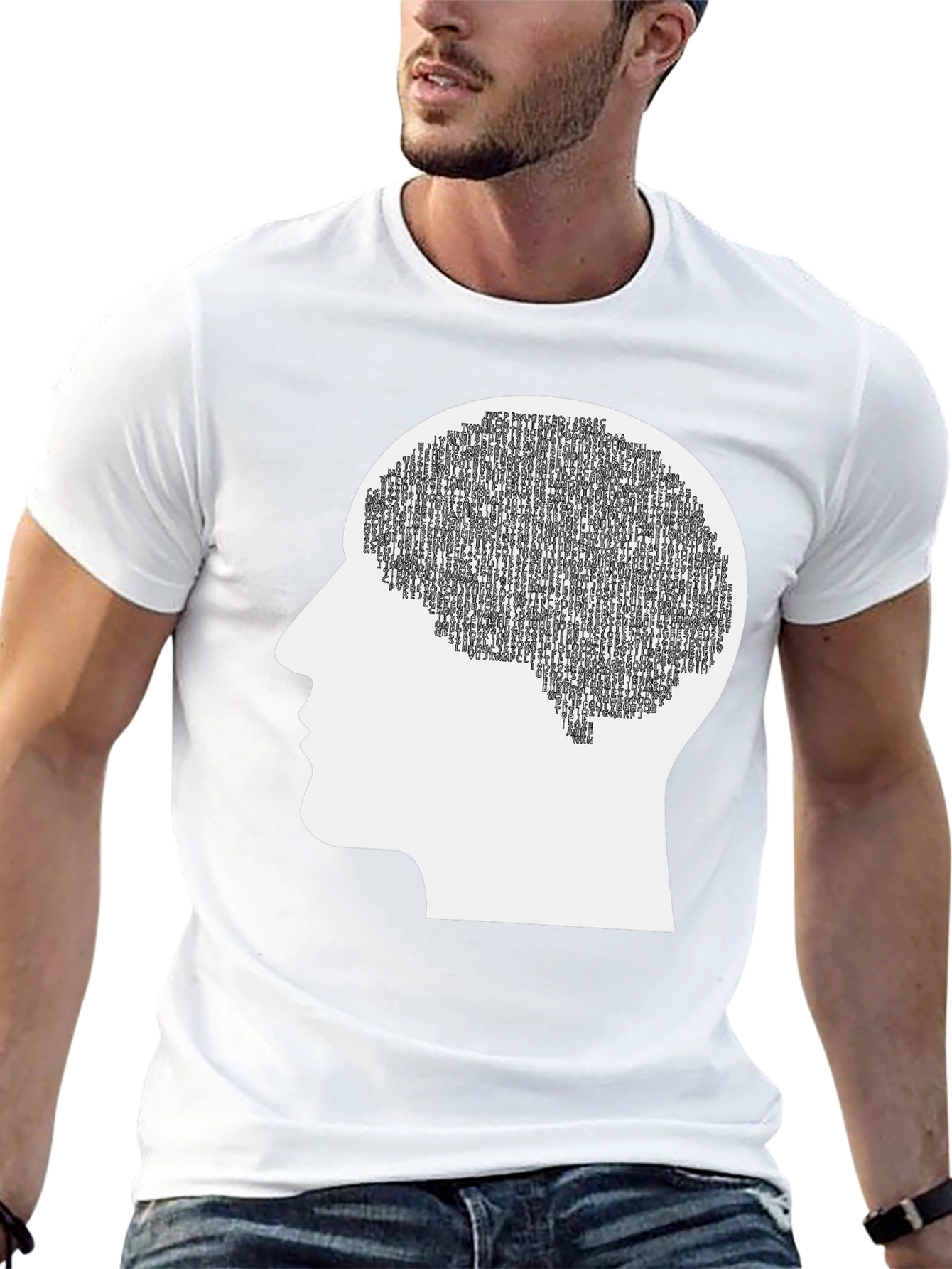 Brain Silhouette Graphic Tee - Cognitive Thinking Apparel