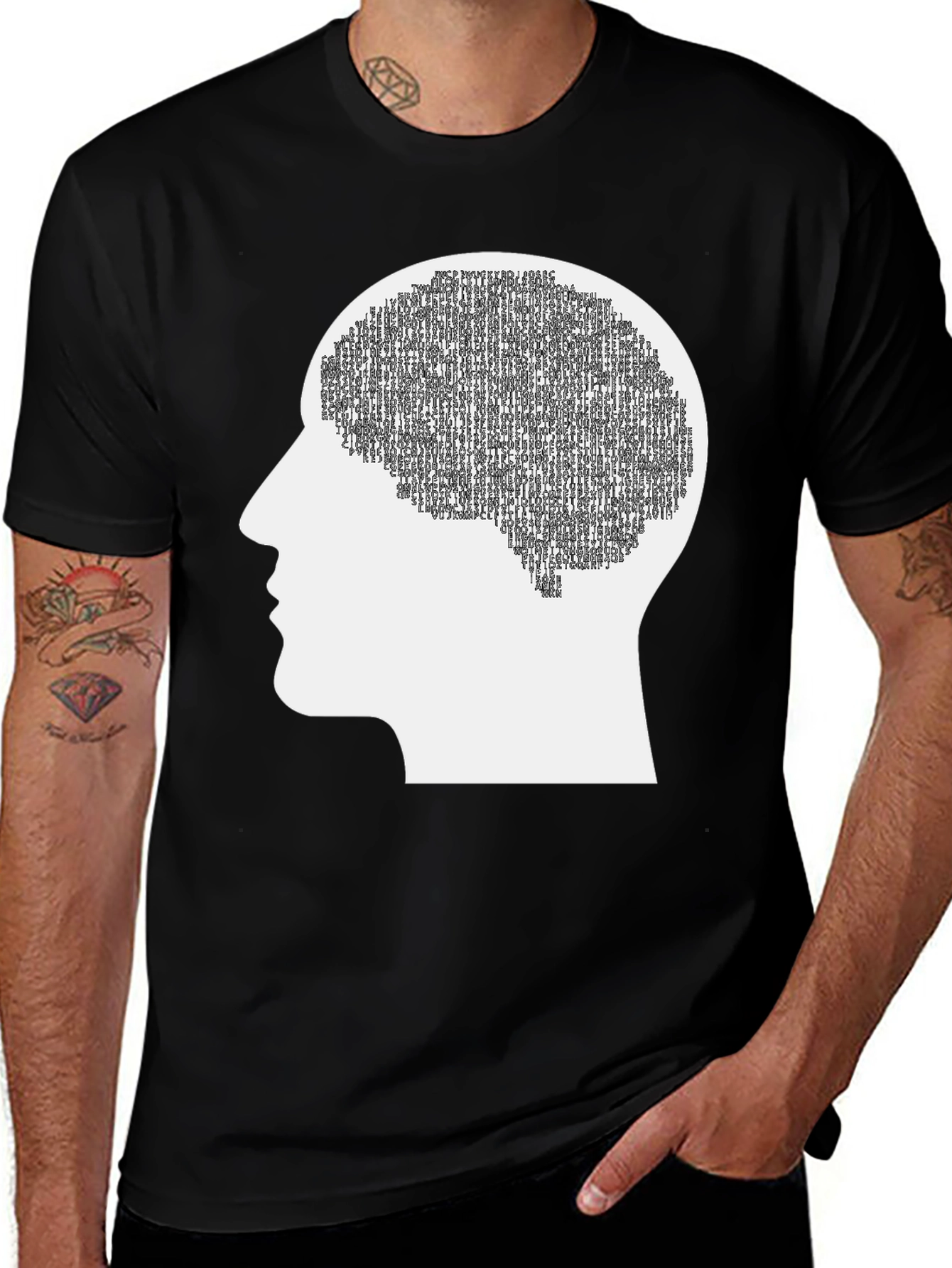 Brain Silhouette Graphic Tee - Cognitive Thinking Apparel