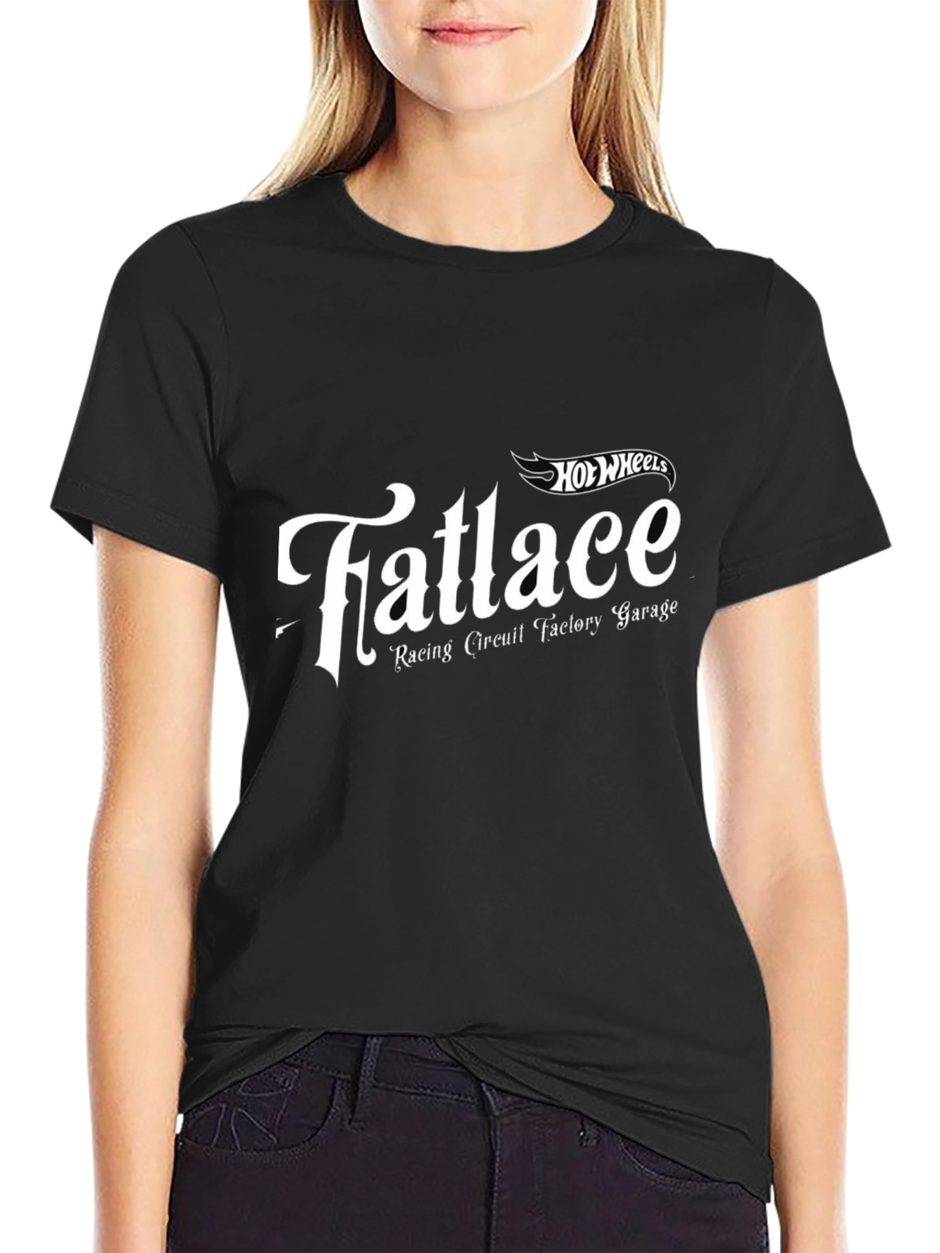 Fatlace Racing Circuit Garage Hot Wheels Black T-Shirt