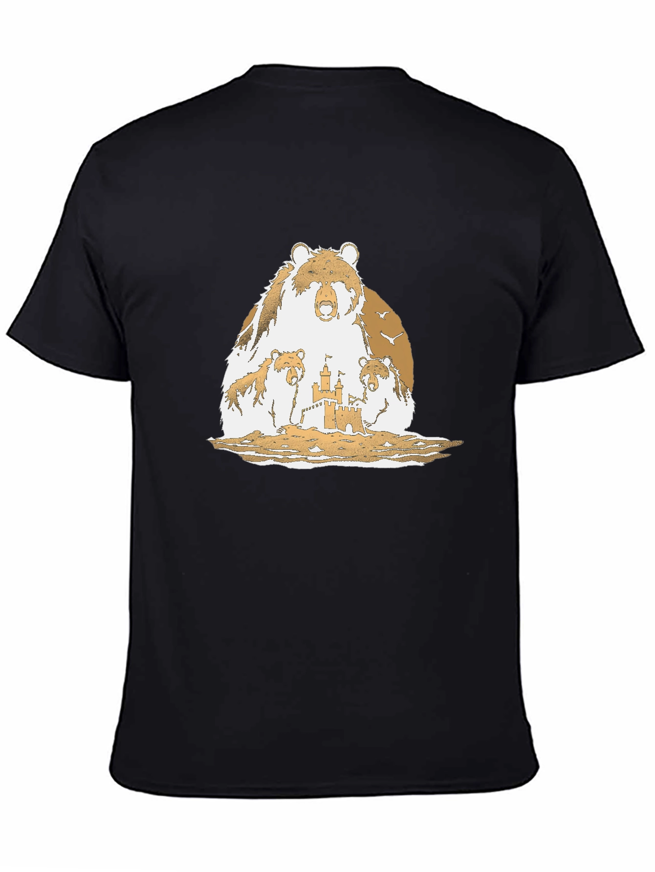 Bear Family Sandcastle Black T-Shirt